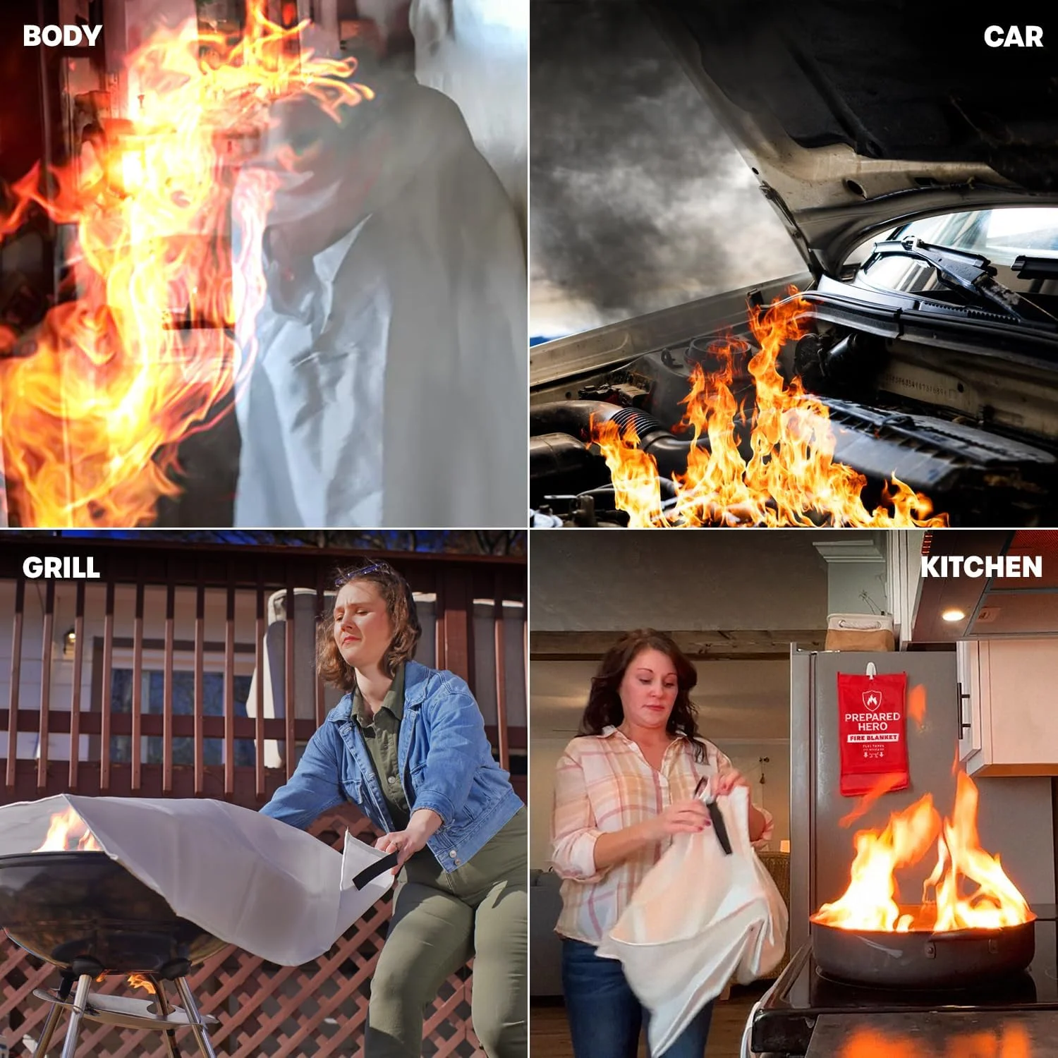 پتو اطفاء حریق اضطراری Prepared Hero - بسته 2 عددی - پتو اطفاء حریق برای آشپزخانه، 101.6 سانتی متر در 101.6 سانتی متر، برای خانه، پتو آتش نشانی فایبرگلاس. پتو اطفاء حریق اضطراری Prepared Hero - بسته 2 عددی - پتو اطفاء حریق برای آشپزخانه، 101.6 سانتی متر در 101.6 سانتی متر، برای خانه، پتو آتش نشانی فایبرگلاس.