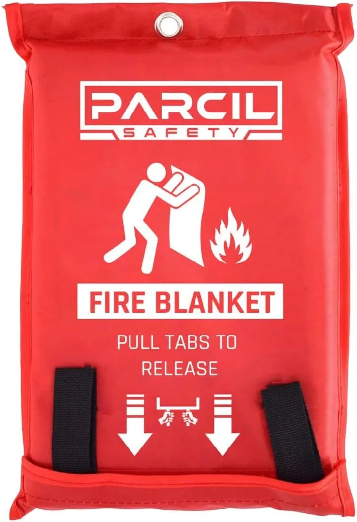 پتو اطفا حریق بزرگ پارسیل دیستریبیوشن. بدون مواد شیمیایی، بدون کثیف کاری، نگهداری آسان، اندازه کپسول آتش نشانی 1.2x1.8 - سفید