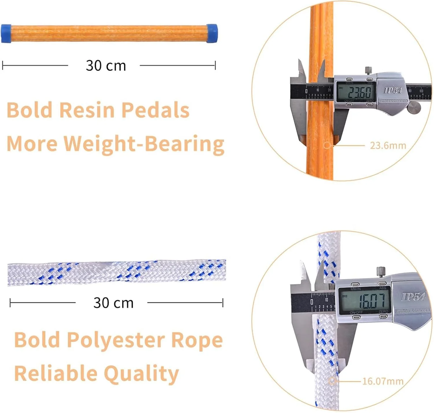 نردبان فرار اضطراری از آتش Jaffiust، نردبان طنابی 5 متری، نردبان ایمنی مقاوم در برابر شعله با 2 قلاب و پیچ‌های انبساطی، قابل استفاده مجدد برای 2 طبقه، ظرفیت وزنی هر پله نردبان تا 100 کیلوگرم