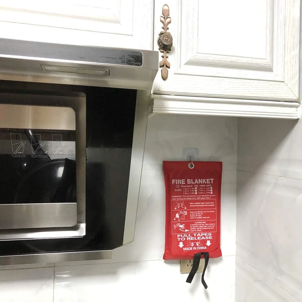 پتو اطفاء حریق، پتو ضد حریق، محافظت مقاوم در برابر شعله و عایق حرارتی پتو فایبرگلاس برای بقای اضطراری برای آشپزخانه، شومینه، گریل، ماشین، کمپینگ 39.3×39.3 اینچ