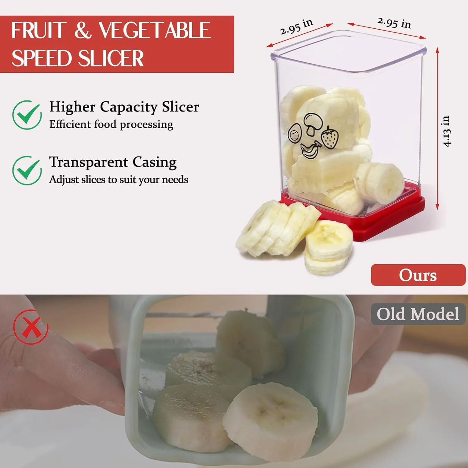 یلا جوی بسته 2 عددی برش دهنده میوه فنجانی، برش دهنده استیل تخم مرغ و توت فرنگی، برش دهنده سریع موز و سالاد سبزیجات با صفحه فشاری - برش یکنواخت و آسان برای آشپزخانه و فضای باز