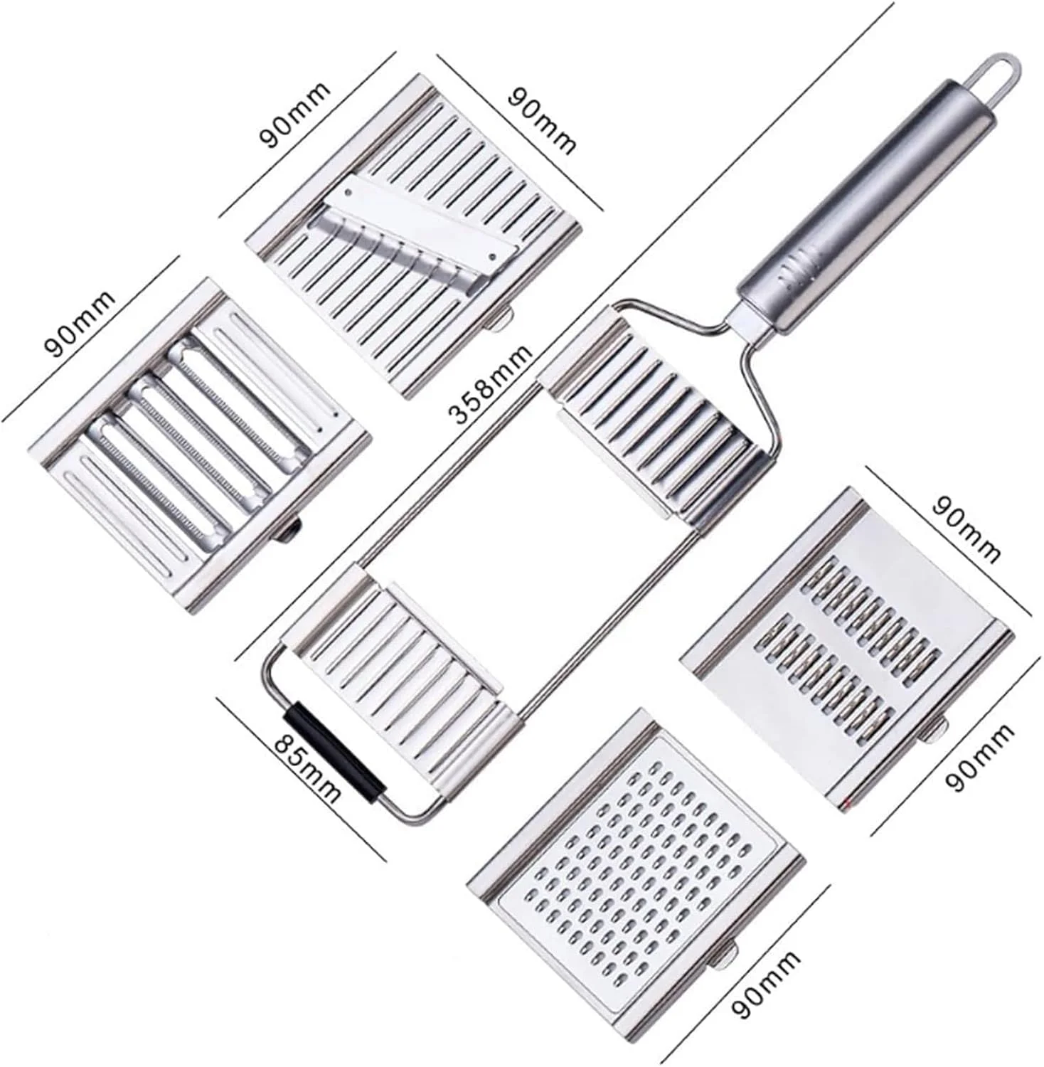 THE WHITE SHOP Multi-Purpose Vegetable Slicer Cuts Set, 2024 New Multi Purpose Vegetable Slicer Cuts Set Vegetable Graters for Kitchen, Multi Purpose Vegetable Slicer (4 Blades)
