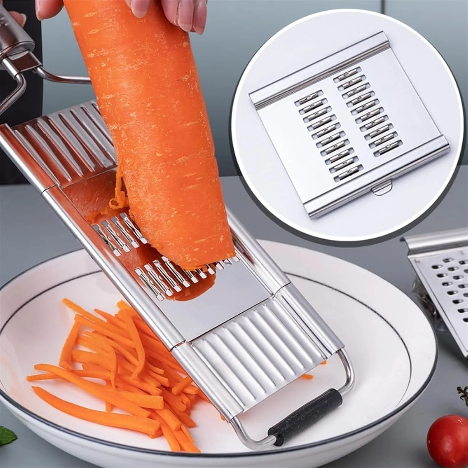 THE WHITE SHOP Multi-Purpose Vegetable Slicer Cuts Set, 2024 New Multi Purpose Vegetable Slicer Cuts Set Vegetable Graters for Kitchen, Multi Purpose Vegetable Slicer (4 Blades)
