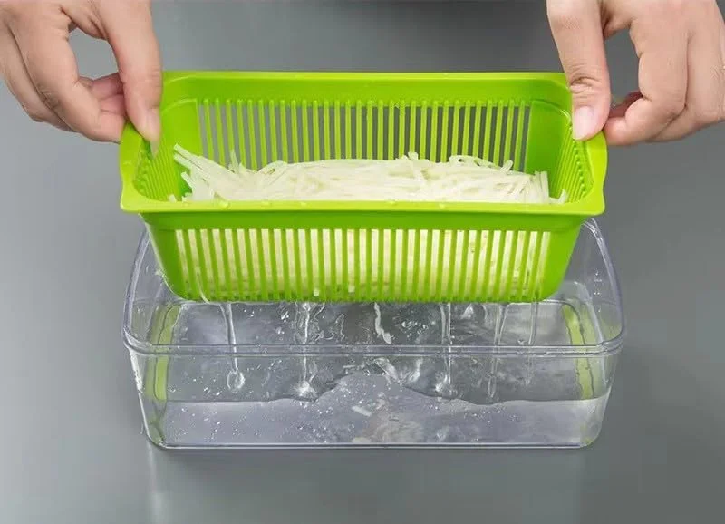 خردکن سبزیجات SKY-TOUCH: اسلایسر، خردکن و برش دهنده چند منظوره همه کاره مواد غذایی با سبد آبکش و رنده به همراه ظرف، مجموعه ابزار آشپزخانه جمع و جور برای پخت و پز خردکن سبزیجات SKY-TOUCH: اسلایسر، خردکن و برش دهنده چند منظوره همه کاره مواد غذایی با سبد آبکش و رنده به همراه ظرف، مجموعه ابزار آشپزخانه جمع و جور برای پخت و پز