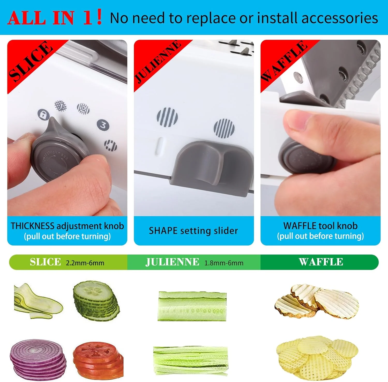 اسلایسر غذای ماندولین قابل تنظیم NALACAL، اسلایسر ماندولین برای آشپزخانه، اسلایسر ماندولین، اسلایسر سیب زمینی، اسلایسر گوجه فرنگی، خردکن سبزیجات با برش سیب زمینی سرخ کرده و وافل ساز اسلایسر غذای ماندولین قابل تنظیم NALACAL، اسلایسر ماندولین برای آشپزخانه، اسلایسر ماندولین، اسلایسر سیب زمینی، اسلایسر گوجه فرنگی، خردکن سبزیجات با برش سیب زمینی سرخ کرده و وافل ساز