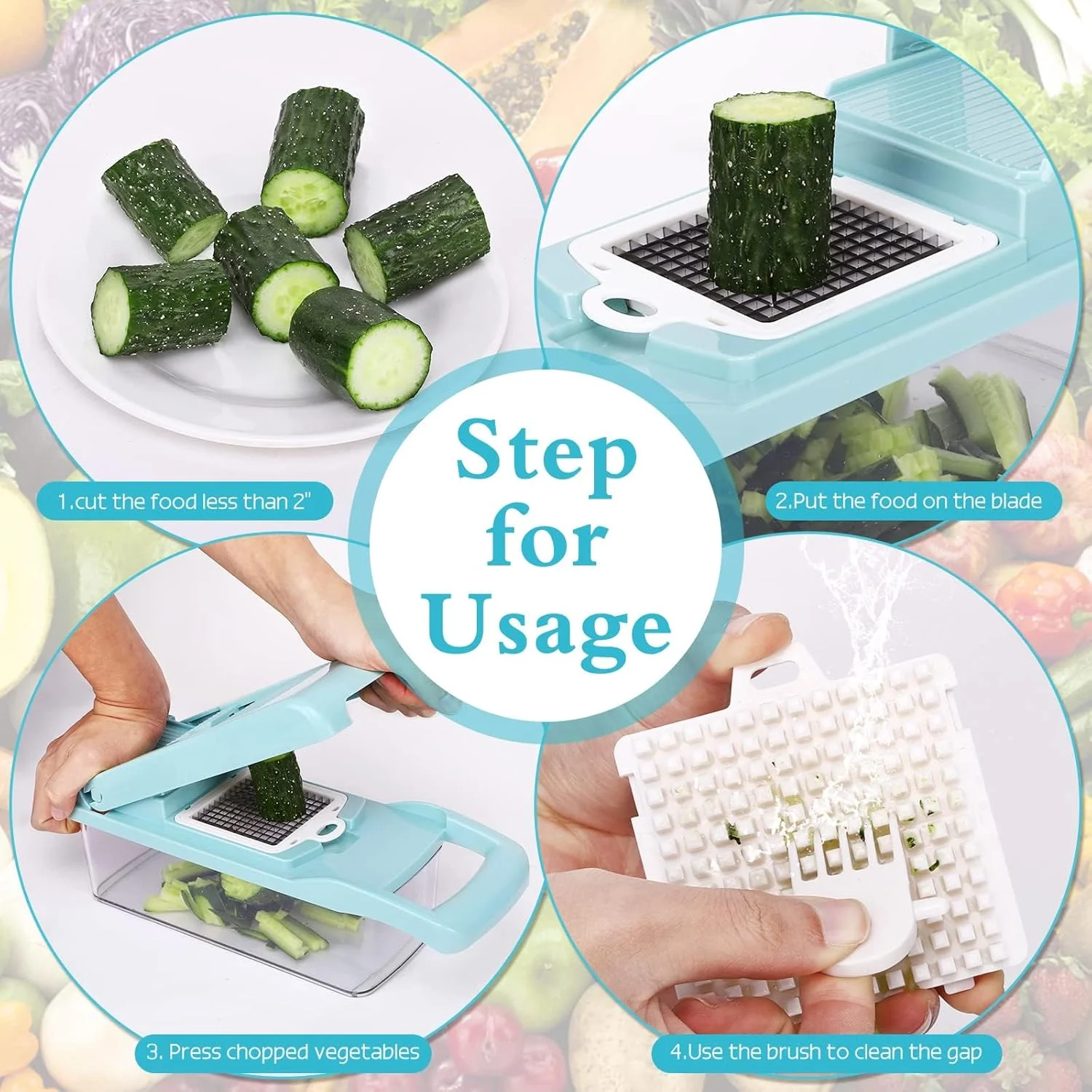 خردکن سبزیجات 14 در 1 NALACAL، اسلایسر و خردکن چند منظوره ماندولین، رنده و برش دستی آشپزخانه برای پیاز، سیر، هویج، سیب زمینی، میوه، سالاد آبی خردکن سبزیجات 14 در 1 NALACAL، اسلایسر و خردکن چند منظوره ماندولین، رنده و برش دستی آشپزخانه برای پیاز، سیر، هویج، سیب زمینی، میوه، سالاد آبی