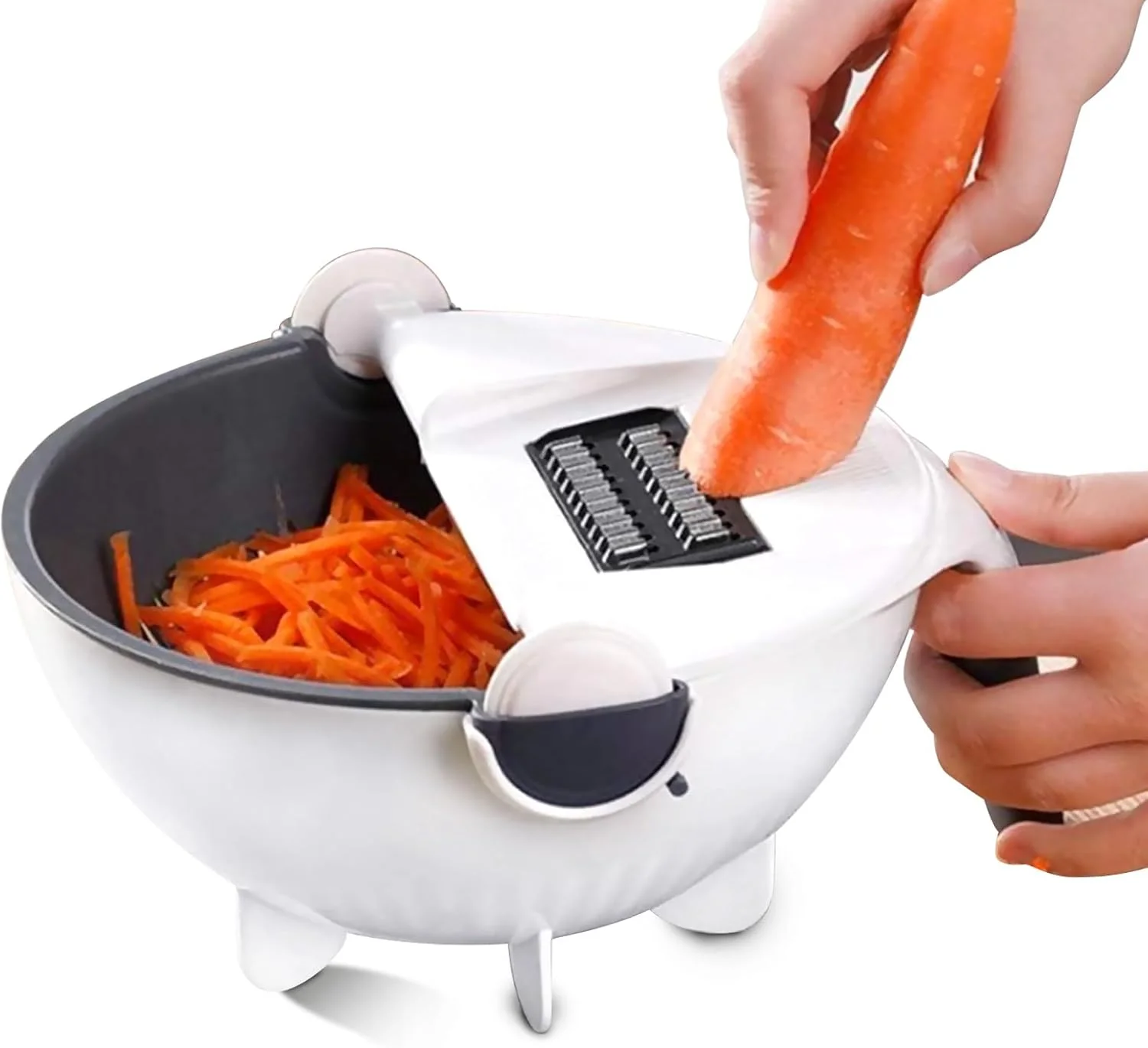 دستگاه برش سبزیجات جادویی چرخشی 7 در 1 چند منظوره با سبد تخلیه، خردکن سبزیجات با ظرفیت بزرگ، رنده خردکن سبزیجات، برش دهنده قابل حمل، ابزار آشپزخانه با 5 تیغه خردکن دستگاه برش سبزیجات جادویی چرخشی 7 در 1 چند منظوره با سبد تخلیه، خردکن سبزیجات با ظرفیت بزرگ، رنده خردکن سبزیجات، برش دهنده قابل حمل، ابزار آشپزخانه با 5 تیغه خردکن