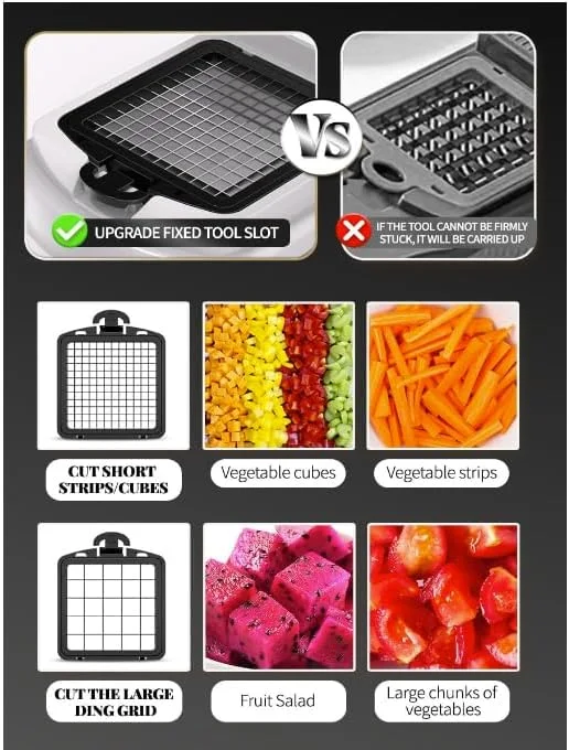 خردکن سبزیجات چند منظوره 15 در 1 با 8 تیغه، اسلایسر سبزیجات با ظرف، اسلایسر ماندولین میوه و سبزیجات برای خانه و آشپزخانه (SC) خردکن سبزیجات چند منظوره 15 در 1 با 8 تیغه، اسلایسر سبزیجات با ظرف، اسلایسر ماندولین میوه و سبزیجات برای خانه و آشپزخانه (SC)
