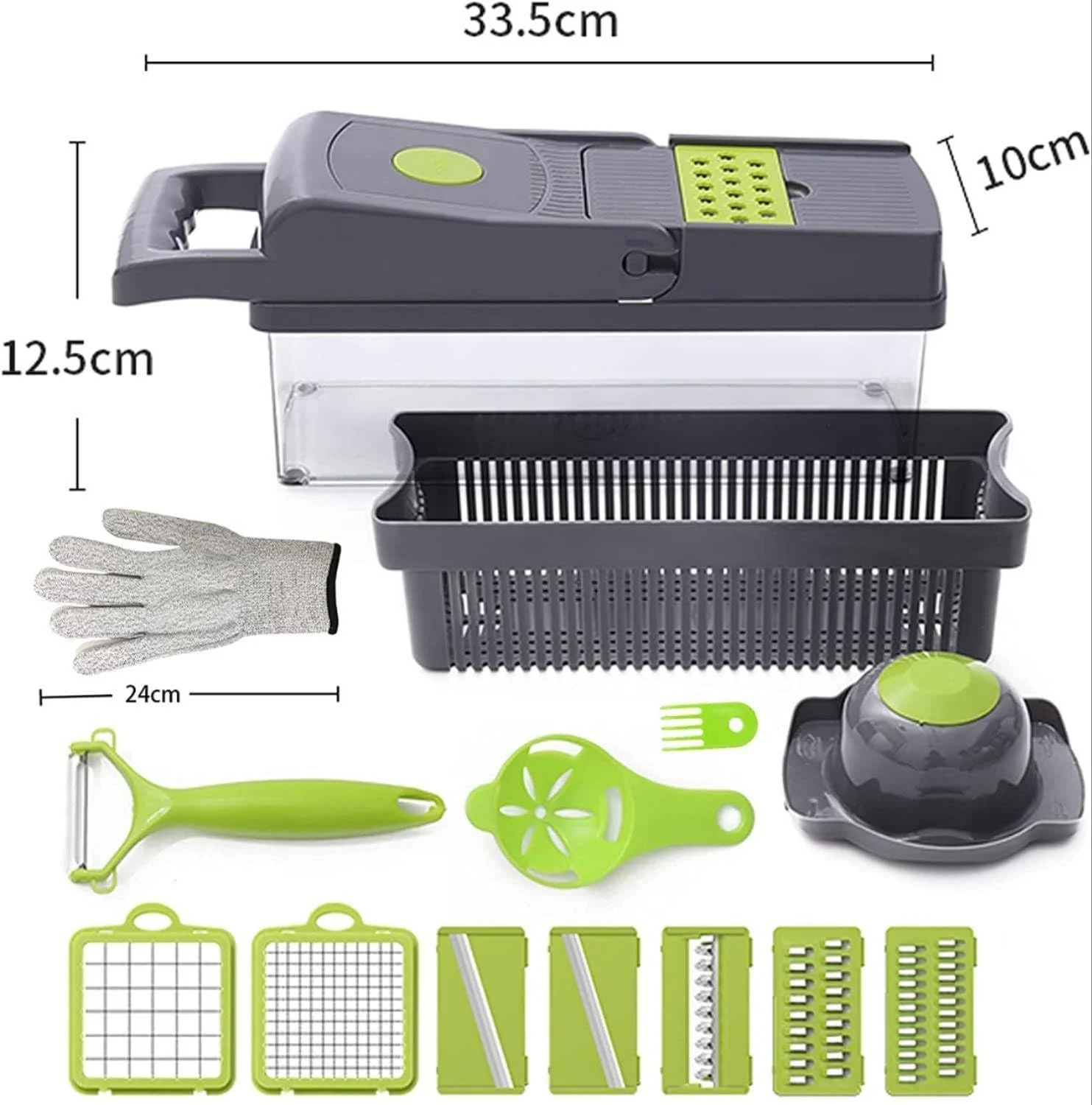 خردکن سبزیجات چند منظوره 16 در 1 - خردکن سبزیجات و میوه - برش دهنده مواد غذایی پنیر سالاد پیاز - آبلیمو گیر تخم مرغ - تیغه های عالی برش استیل ضد زنگ با دستکش و جعبه آشپزخانه رایگان خردکن سبزیجات چند منظوره 16 در 1 - خردکن سبزیجات و میوه - برش دهنده مواد غذایی پنیر سالاد پیاز - آبلیمو گیر تخم مرغ - تیغه های عالی برش استیل ضد زنگ با دستکش و جعبه آشپزخانه رایگان