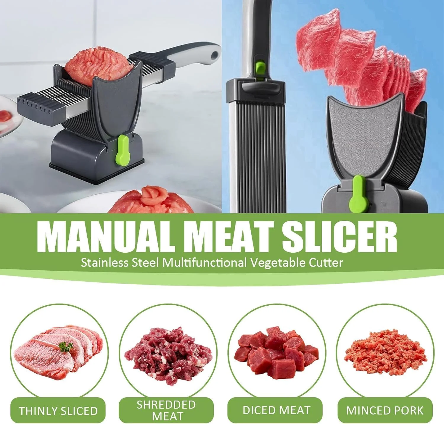 دستگاه برش گوشت خانگی، چاقوی ساطور برش غذا، برش دهنده گوشت برای گوشت خام تازه، تیغه های قابل تنظیم 2-4 میلی متری، برش دهنده گوشت برای گوشت گاو، خوک، مرغ، پخت و پز خانگی و باربیکیو دستگاه برش گوشت خانگی، چاقوی ساطور برش غذا، برش دهنده گوشت برای گوشت خام تازه، تیغه های قابل تنظیم 2-4 میلی متری، برش دهنده گوشت برای گوشت گاو، خوک، مرغ، پخت و پز خانگی و باربیکیو