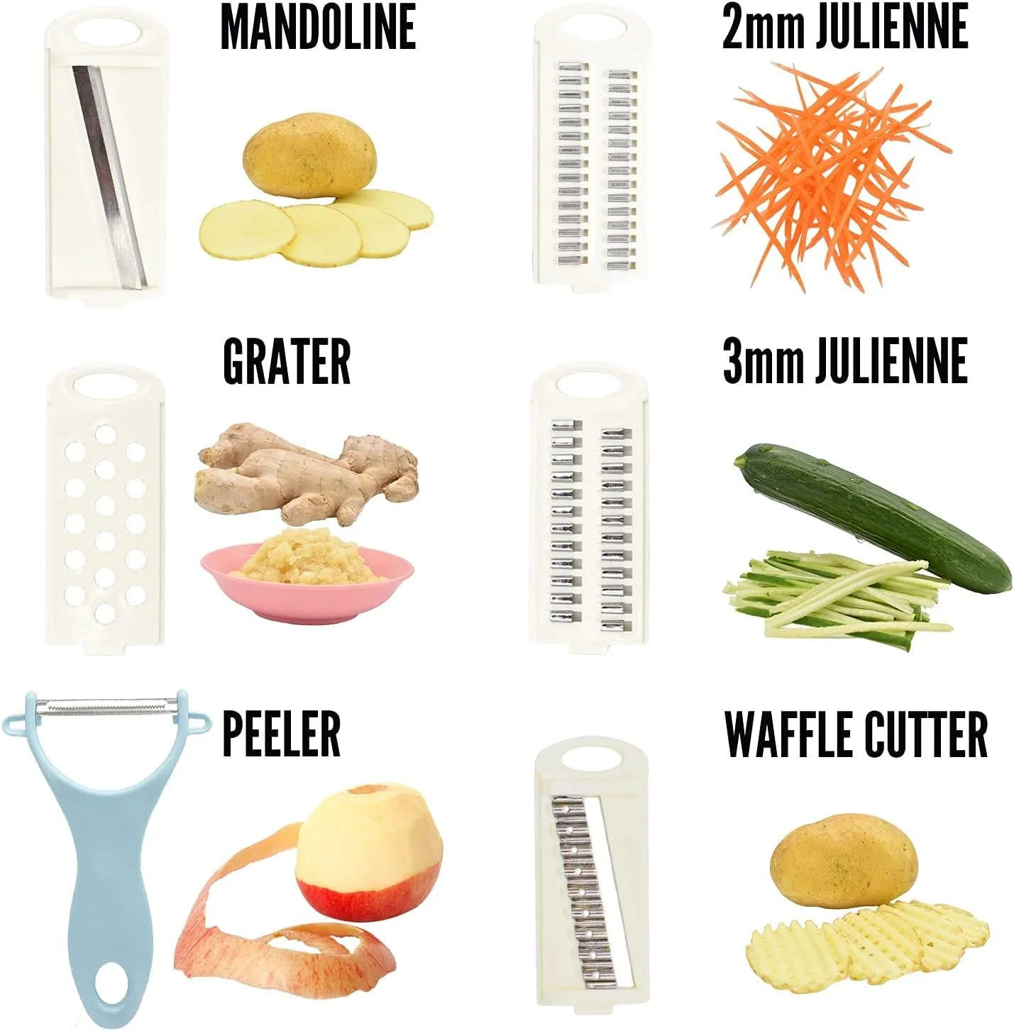 اسلایسر 5 در 1 MAKINGTEC برای آشپزخانه، اسلایسر سبزیجات چند تیغه، اسلایسر چیپس سیب زمینی، اسلایسر سبزیجات، خردکن ژولین، پوست کن سبزیجات برای کارهای کوچک در آشپزخانه - آبی اسلایسر 5 در 1 MAKINGTEC برای آشپزخانه، اسلایسر سبزیجات چند تیغه، اسلایسر چیپس سیب زمینی، اسلایسر سبزیجات، خردکن ژولین، پوست کن سبزیجات برای کارهای کوچک در آشپزخانه - آبی