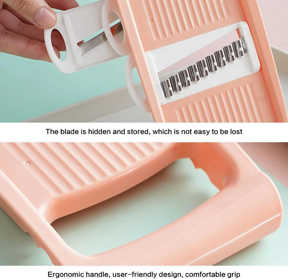 اسلایسر چندکاره 5 در 1 JZS برای آشپزخانه، اسلایسر سبزیجات چند تیغه ای برای چیپس سیب زمینی، رشته کن و پوست کن برای کارهای کوچک در آشپزخانه (آبی) اسلایسر چندکاره 5 در 1 JZS برای آشپزخانه، اسلایسر سبزیجات چند تیغه ای برای چیپس سیب زمینی، رشته کن و پوست کن برای کارهای کوچک در آشپزخانه (آبی)