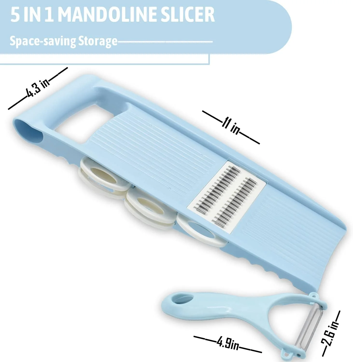 اسلایسر 5 در 1 MAKINGTEC برای آشپزخانه، اسلایسر سبزیجات چند تیغه، اسلایسر چیپس سیب زمینی، اسلایسر سبزیجات، خردکن ژولین، پوست کن سبزیجات برای کارهای کوچک در آشپزخانه - آبی اسلایسر 5 در 1 MAKINGTEC برای آشپزخانه، اسلایسر سبزیجات چند تیغه، اسلایسر چیپس سیب زمینی، اسلایسر سبزیجات، خردکن ژولین، پوست کن سبزیجات برای کارهای کوچک در آشپزخانه - آبی