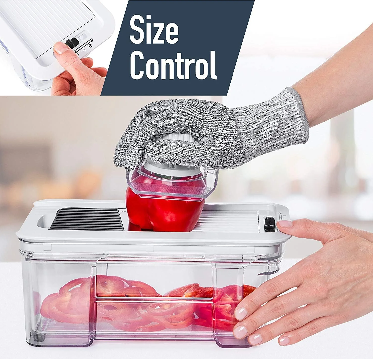 اسلایسر و خردکن سبزیجات ماندولین Kiloko به همراه اسلایسر مارپیچی و دستکش ایمنی رایگان - اسلایسر دستی ماندولین، خردکن سبزیجات، اسلایسر سیب زمینی، برش سبزیجات، خردکن پیاز و رنده پنیر ژولین. (5 در 1) اسلایسر و خردکن سبزیجات ماندولین Kiloko به همراه اسلایسر مارپیچی و دستکش ایمنی رایگان - اسلایسر دستی ماندولین، خردکن سبزیجات، اسلایسر سیب زمینی، برش سبزیجات، خردکن پیاز و رنده پنیر ژولین. (5 در 1)