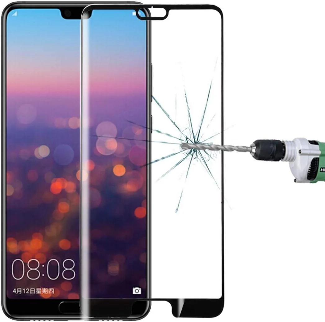 محافظ صفحه نمایش شیشه ای هواوی P20 ضخامت 0.3 میلی متر، سختی سطح 9H، فیلم شیشه ای حرارت دیده سه بعدی تمام صفحه لوازم جانبی تلفن همراه