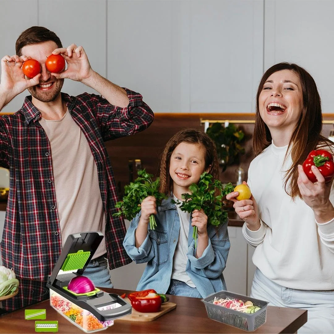 ایده های آشپزخانه، اسلایسر سبزیجات 16 تکه (خاکستری، 1) اسلایسر سبزیجات دستی 16 تکه، خردکن سبزیجات، خردکن غذا، برش دهنده پیاز. ایده های آشپزخانه، اسلایسر سبزیجات 16 تکه (خاکستری، 1) اسلایسر سبزیجات دستی 16 تکه، خردکن سبزیجات، خردکن غذا، برش دهنده پیاز.