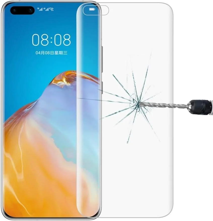 محافظ صفحه نمایش LCD گوشی موبایل برای Huawei P40 Pro، شیشه حرارت دیده لبه منحنی 3D با سختی 9H HD