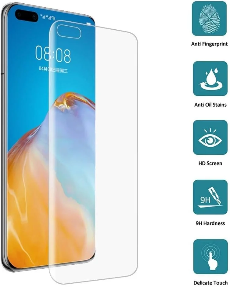 محافظ صفحه نمایش LCD گوشی موبایل برای Huawei P40 Pro، شیشه حرارت دیده لبه منحنی 3D با سختی 9H HD محافظ صفحه نمایش LCD گوشی موبایل برای Huawei P40 Pro، شیشه حرارت دیده لبه منحنی 3D با سختی 9H HD