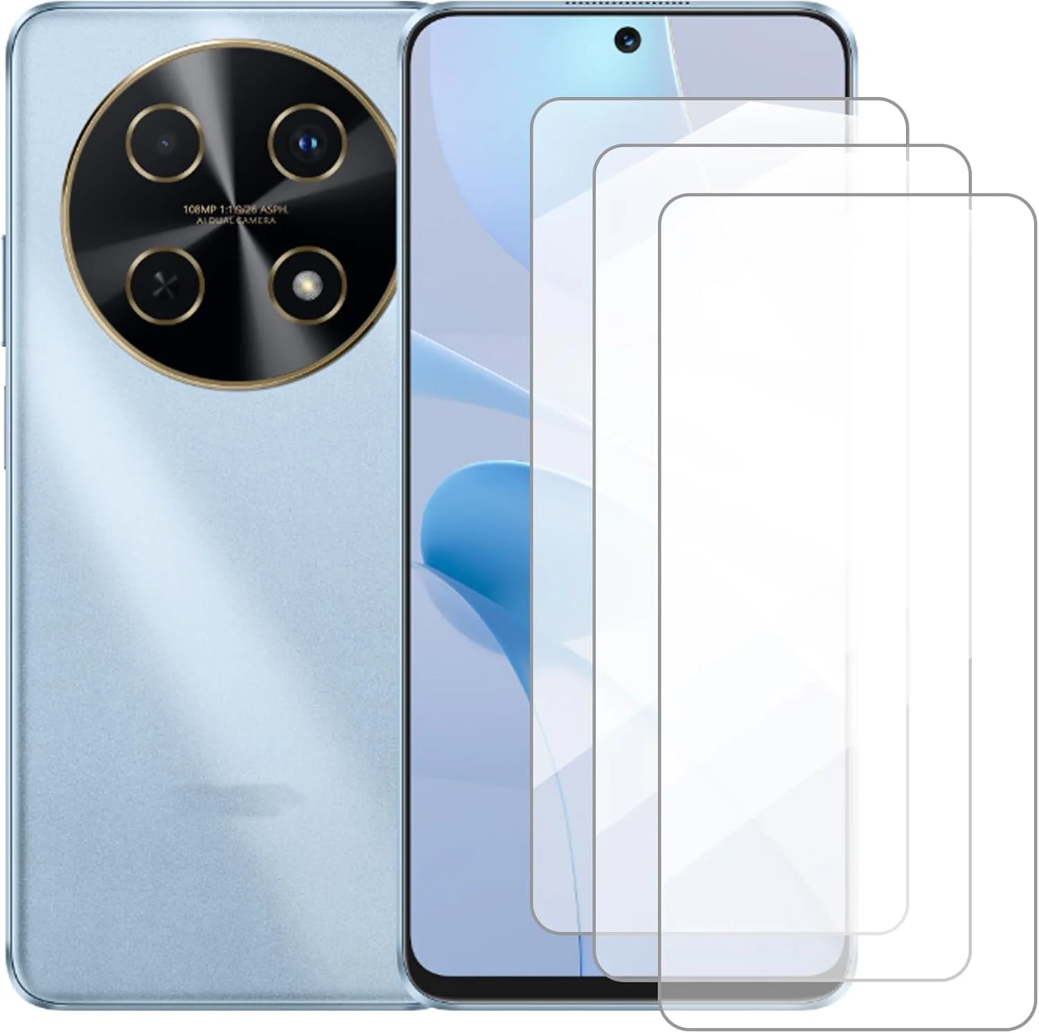 محافظ صفحه نمایش دامولون سازگار با هوآوی نوا 13i (6.7 اینچ) [بسته 3 عددی] محافظ صفحه شیشه ای مناسب برای هوآوی نوا 13i، فیلم محافظ شیشه ای تمپر شده