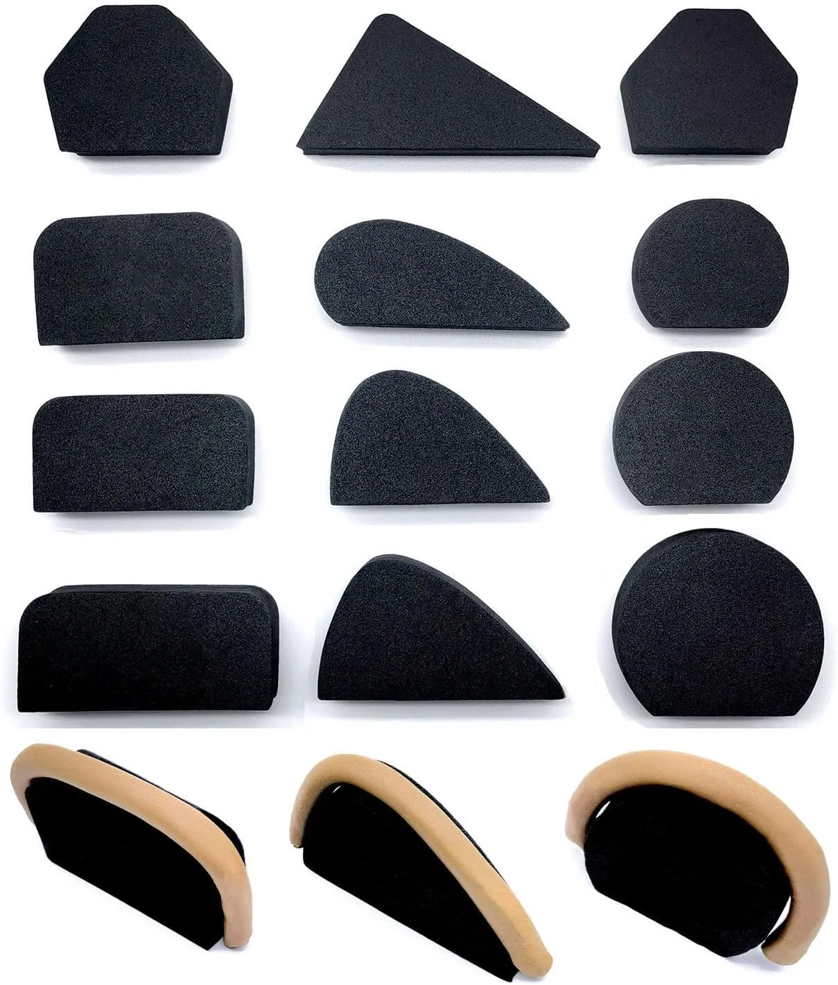 12 قالب دسته فنجان سفالی با اندازه ها و انواع مختلف، ابزارهای شکل دهی دسته فنجان سفالی اسفنجی متراکم برای فنجان های کوچک، قالب های دسته لیوان سفالی بادوام برای خاک رس، شکل دهی