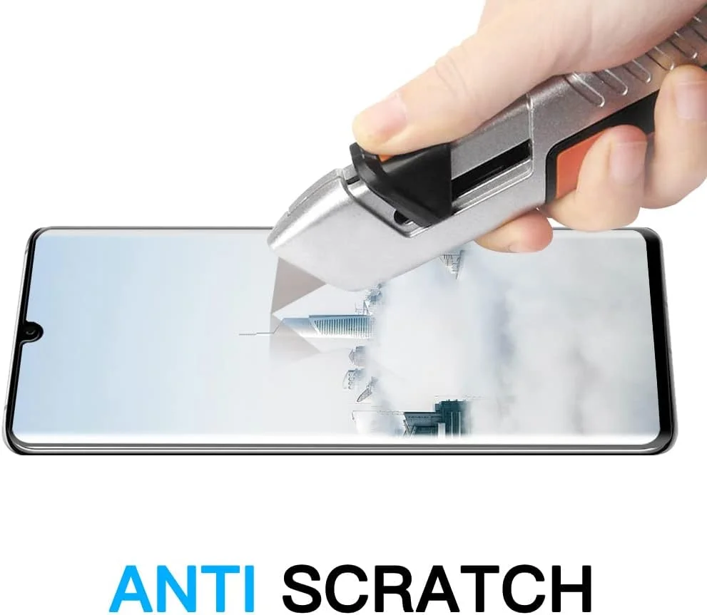 محافظ صفحه نمایش POOPHUNS برای Huawei P30 Pro، بسته 2 عددی، فیلم شیشه ای حرارت دیده، پوشش کامل سه بعدی، سازگار با قاب، بدون حباب، ضد خش، حساس به لمس، محافظ صفحه نمایش HD