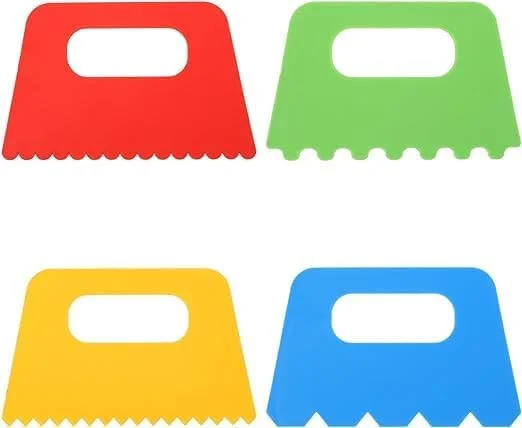 SCHMIDT 4Pcs Plastic Clay Scraper Set Scraper Kit Craft DIY Paint Soft Clay Sculpture Knife Kids Painting Tools