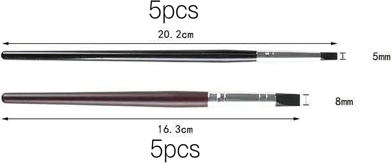 ابزار مجسمه سازی رسی SHONDE - 5 عدد قلم موی رنگ آمیزی با نوک لاستیکی سیلیکونی حرفه ای، دسته چوبی مشکی، بدنه فلزی بادوام، نوک سیلیکونی نرم برای شکل دادن و مدل سازی