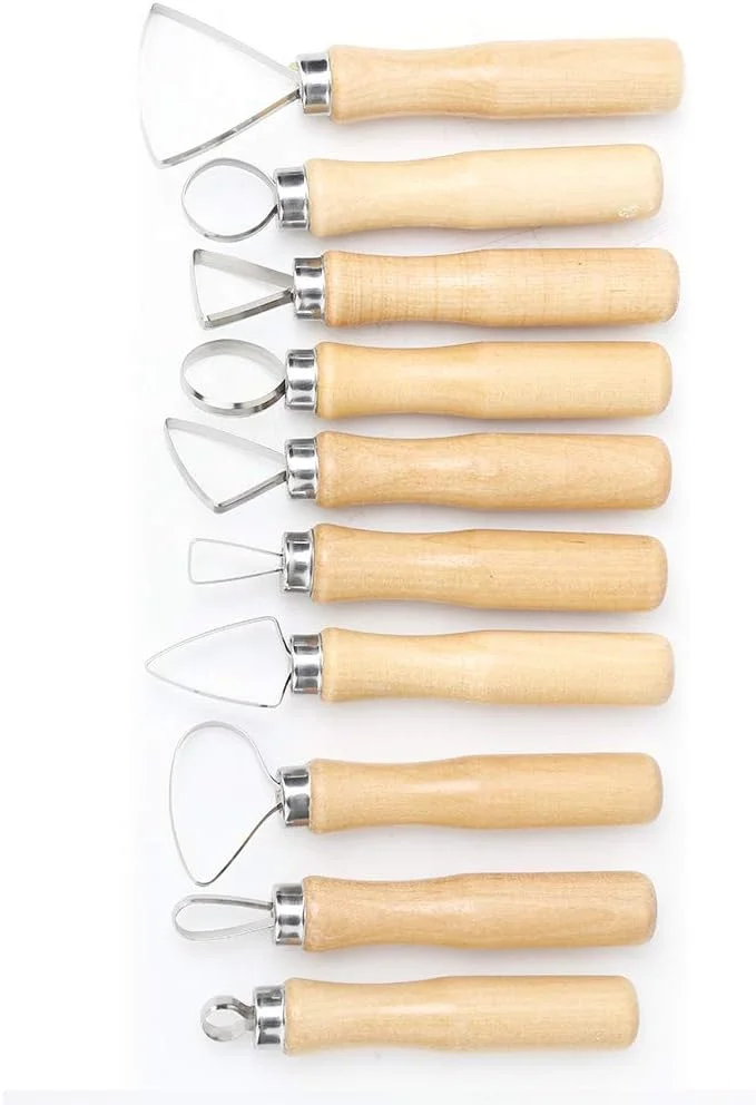 ست 10 عددی ابزار مجسمه سازی سفالی، موم و صابون ست 10 عددی ابزار مجسمه سازی سفالی، موم و صابون