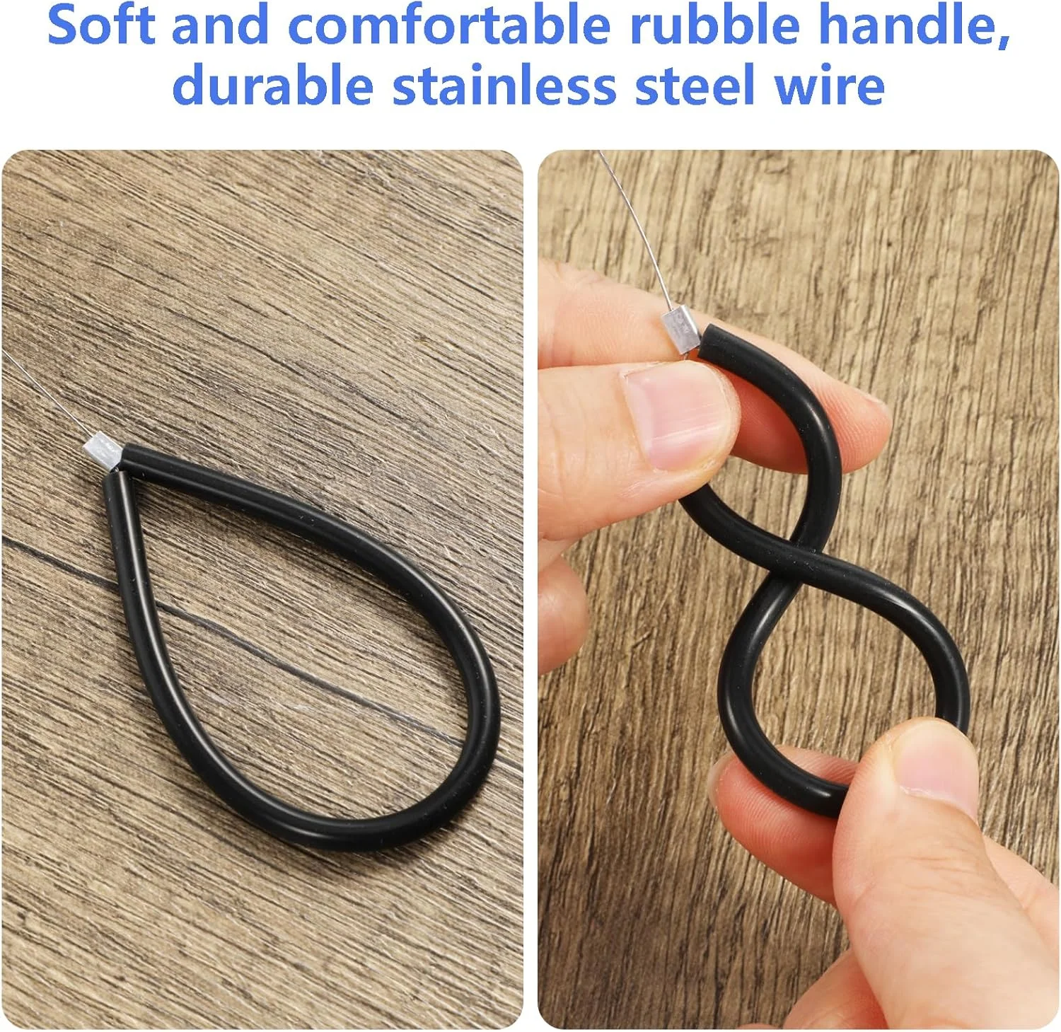 مجموعه 4 عددی سیم برش سفال Molain، ابزار برش سفال با سیم فولادی به همراه دسته لاستیکی، مناسب برای هنرمندان سفال، مجسمه سازی، برش خمیر و صنایع دستی