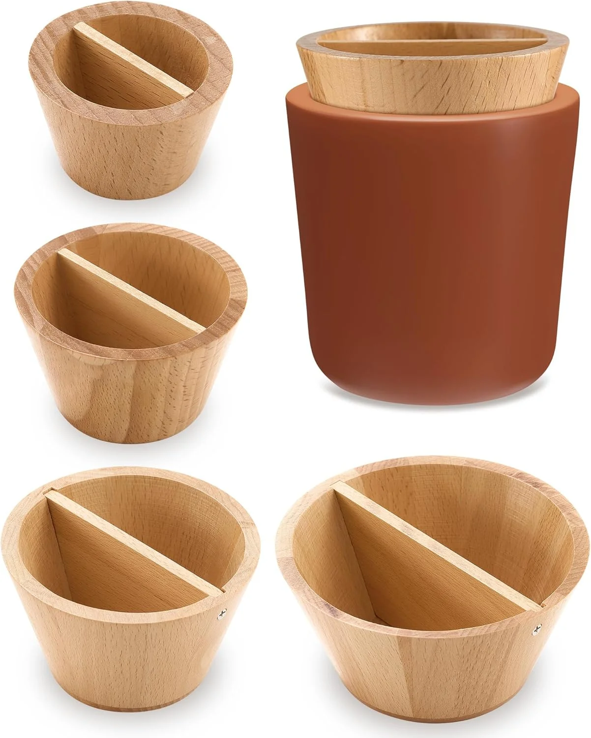 ابزار مخروطی لبه سفالگری کولینگمیل، 4 عددی، ابزار شکل دهی سفالگری چوبی، 4 سایز، ابزار شکل دهنده لبه سفالگری، ابزار پیرایش سفالگری، لوازم سفالگری، ابزار سفالگری برای تعمیر لبه لیوان، کاسه، شکل لبه سرامیکی