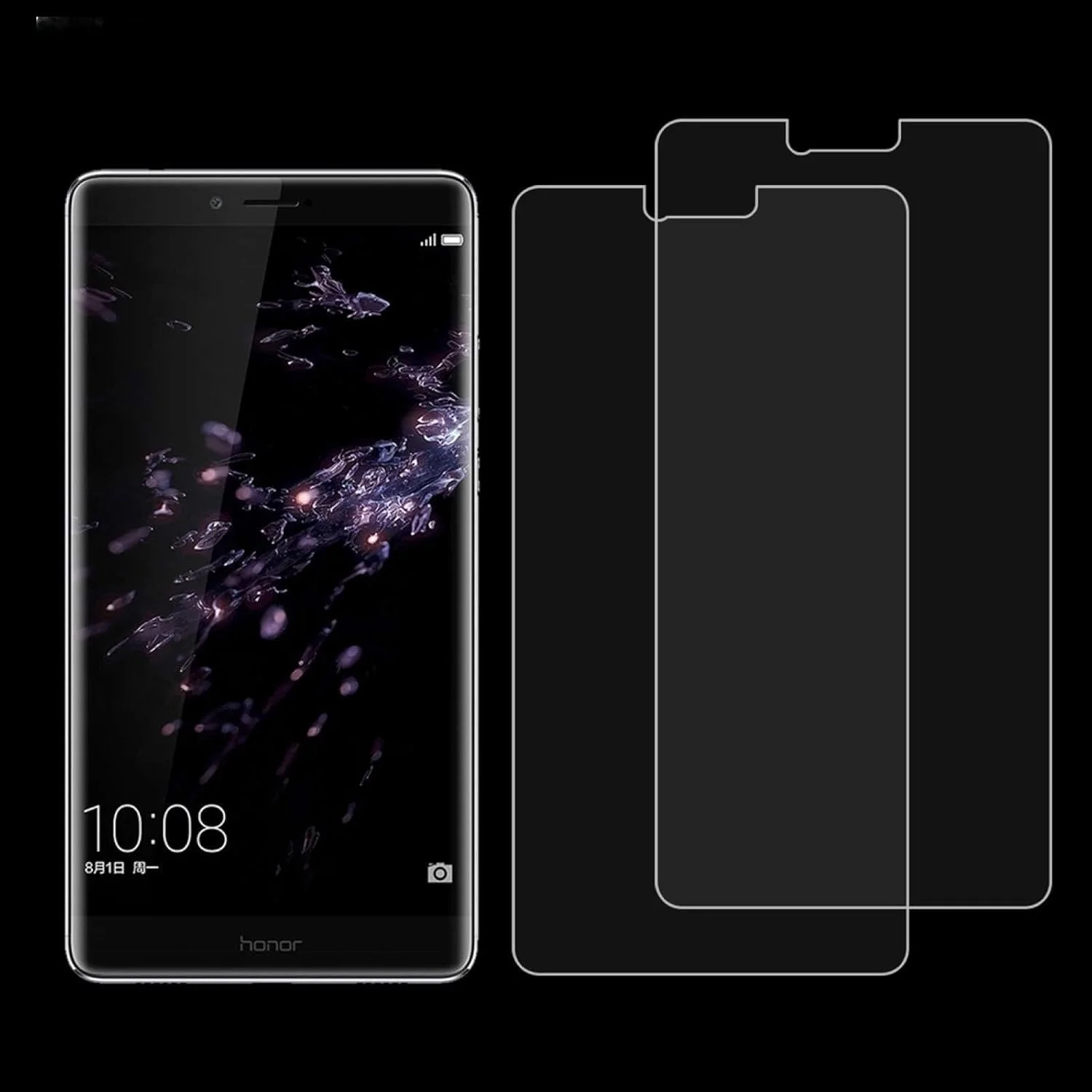 محافظ صفحه نمایش شیشه ای 2 عددی برای گوشی هواوی Honor Note 8، ضخامت 0.26 میلی متر، سختی سطح 9H، شیشه حرارت دیده 2.5D ضد انفجار