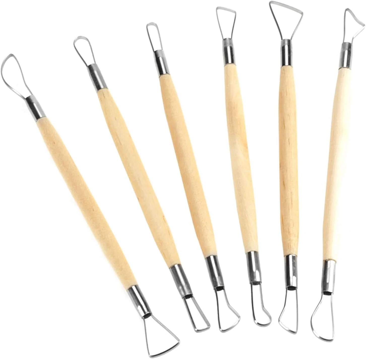 ست 6 عددی ابزار مجسمه سازی و حکاکی دو طرفه برای سفالگری، مدل سازی و صنایع دستی