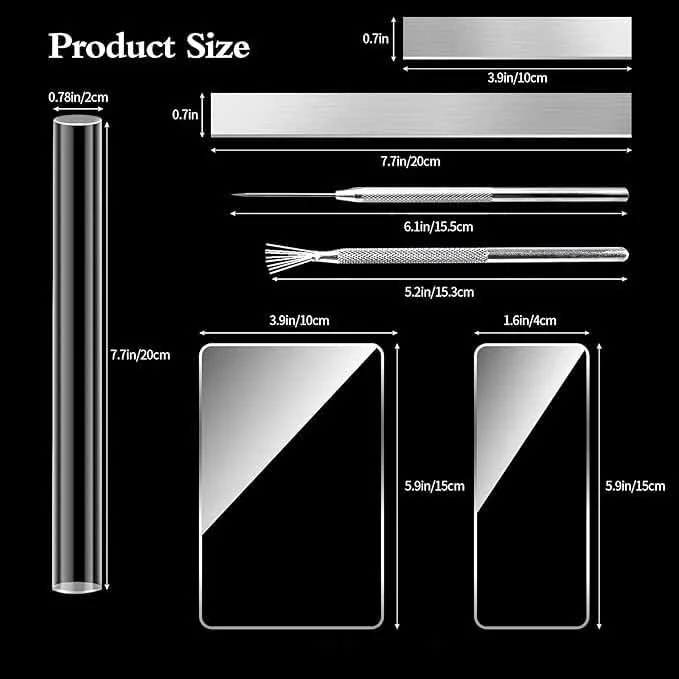 مجموعه 12 عددی ابزار برش خاک رس تزویق، چاقوی قالب گیری صنایع دستی، کاتر سرامیک، کیت برش، صفحه مستطیلی شفاف، مجموعه بافت سیم