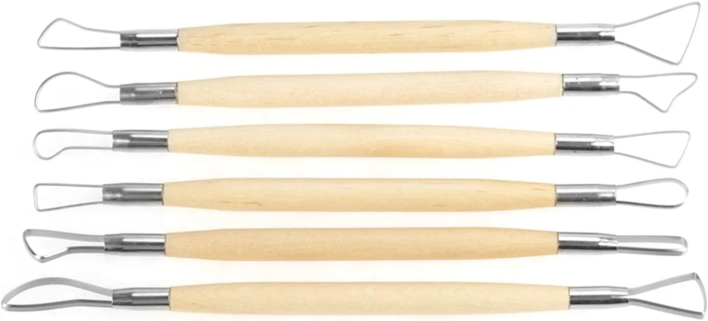 ست 6 عددی ابزار مجسمه سازی و حکاکی دو طرفه برای سفالگری، مدل سازی و صنایع دستی