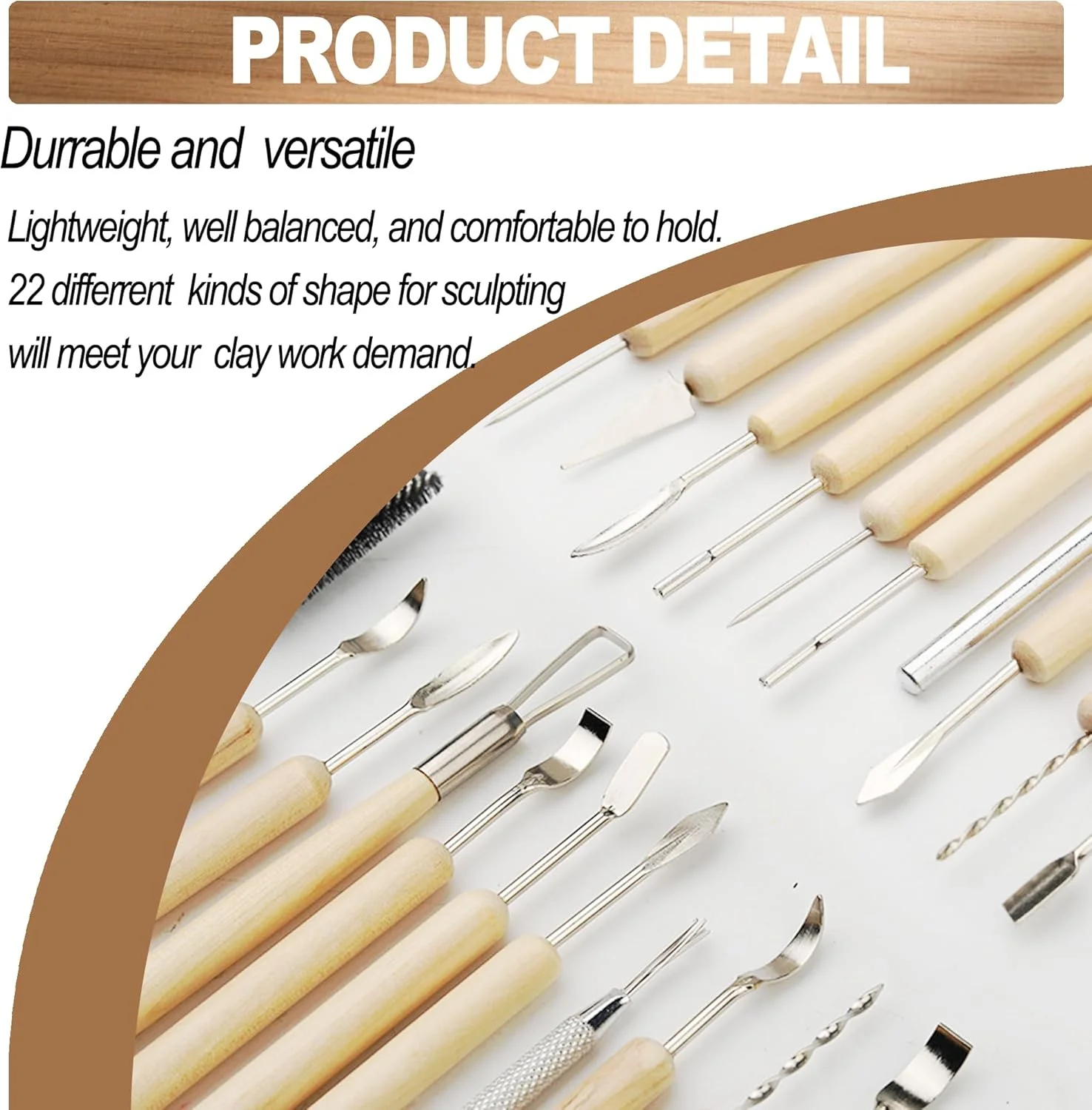 مجموعه ابزار مجسمه سازی رُس 11 تکه LINPHCEY - کاربری آسان، مجموعه حکاکی سفال و پلیمر دو طرفه با دستگیره راحت - ابزارهای ایده آل برای رُس اسکالپی و رُس مدل سازی، ایده آل برای کودکان و بزرگسالان