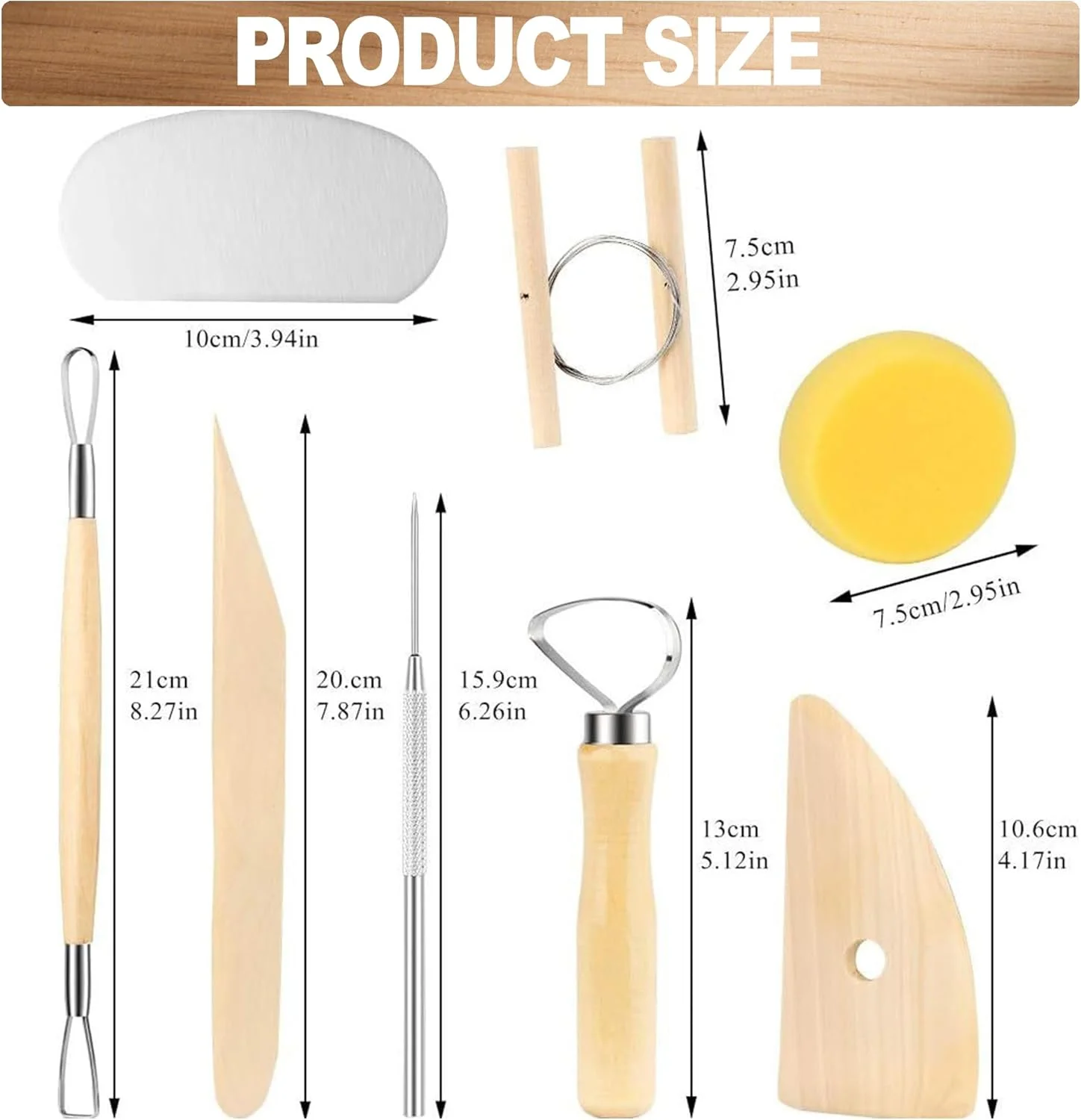 مجموعه ابزار مجسمه سازی رُس 9 عددی LINPHCEY - کاربری آسان، مجموعه حکاکی سفال و پلیمر دو سر با دسته راحت - ابزار ایده آل برای رُس اسکالپی و رُس مدل سازی، ایده آل برای کودکان و بزرگسالان