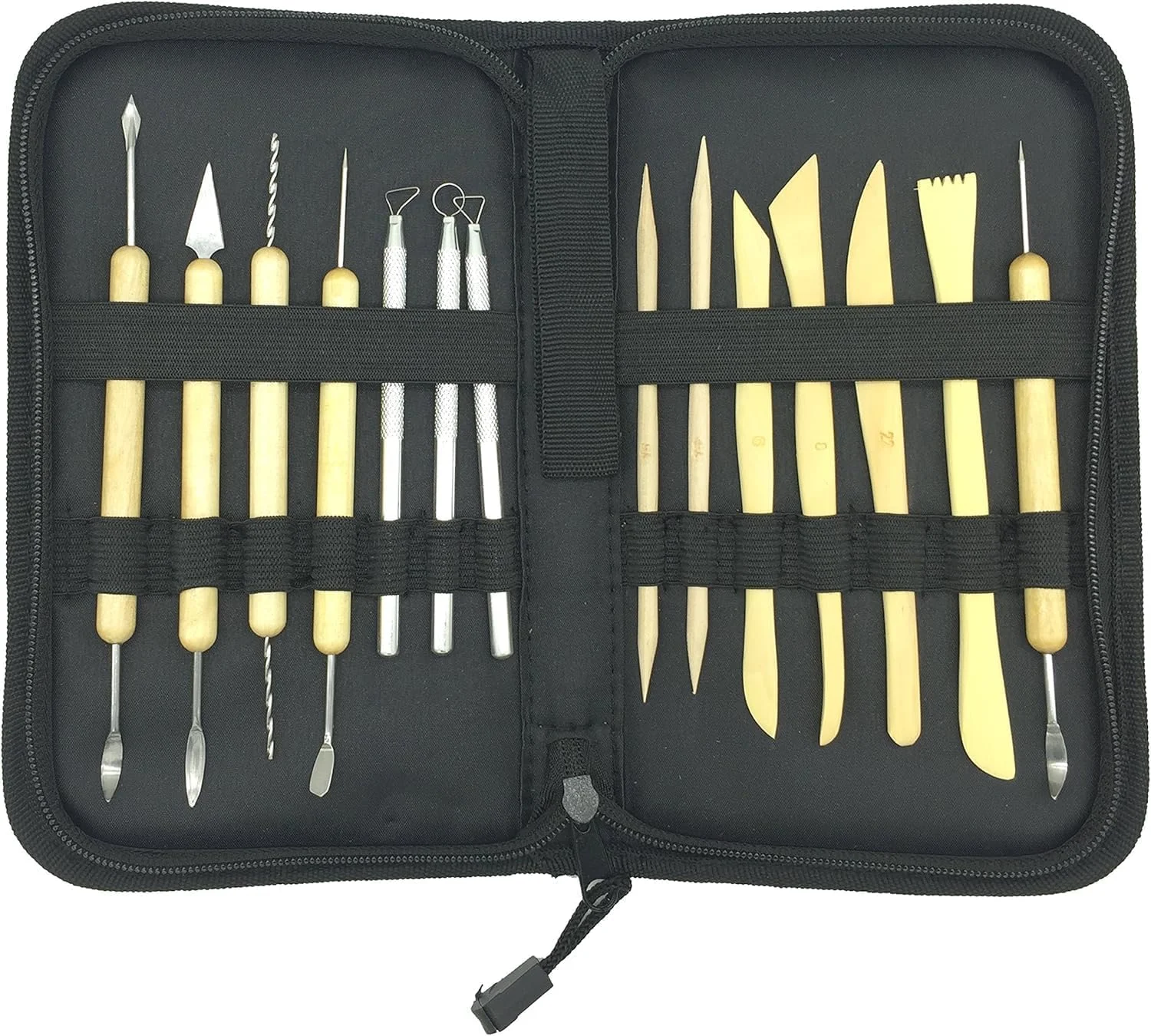 ست ابزار 14 تکه سفالگری در کیف نایلونی ست ابزار 14 تکه سفالگری در کیف نایلونی