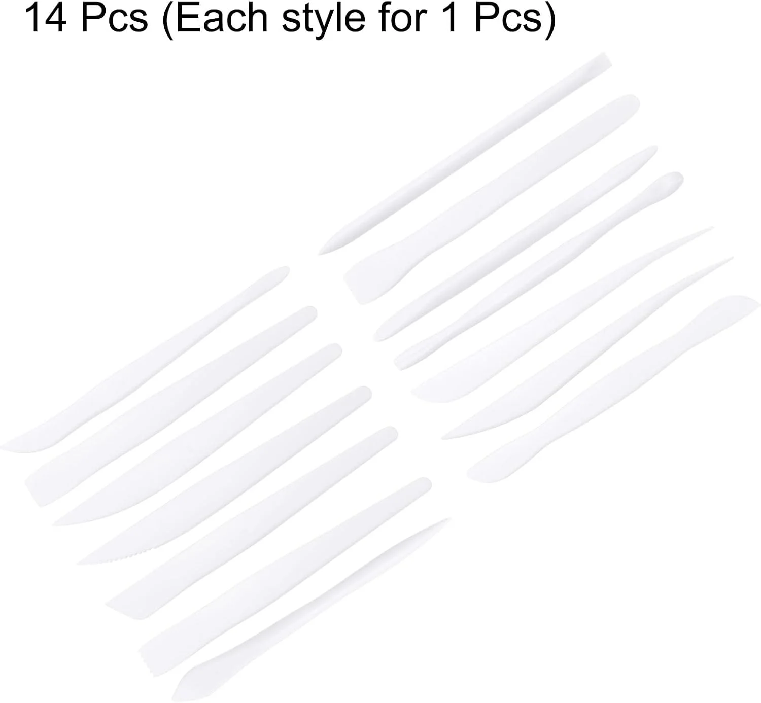 مجموعه 14 عددی ابزار سفالگری پلاستیکی QUARKZMAN، ست مدل‌سازی دو طرفه، ابزار مدل‌سازی خاک رس، حکاکی سرامیک برای شکل‌دهی، برش، تزئین، برجسته‌سازی، سفید