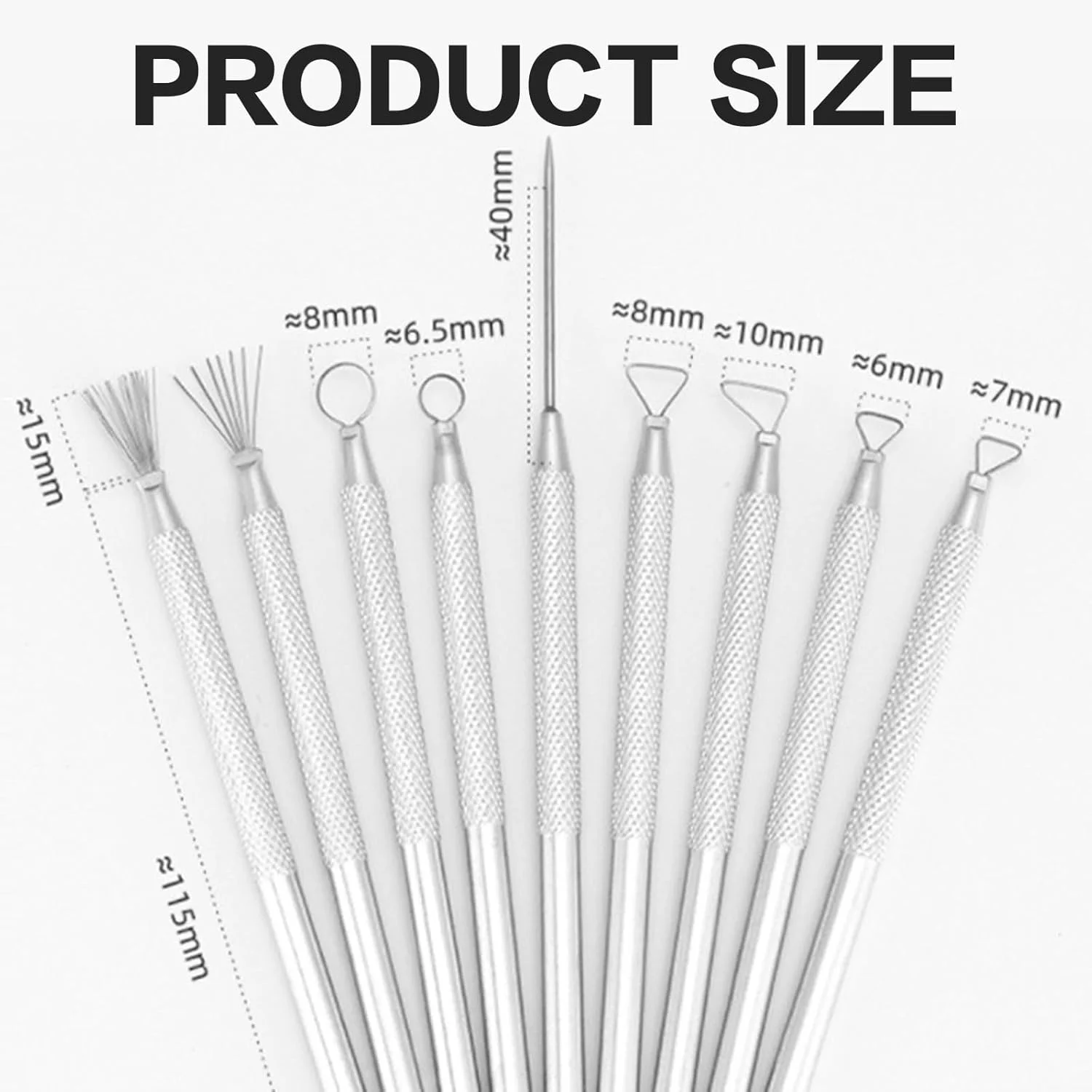 ابزار مجسمه سازی رسی، ابزار سفالگری رسی، ابزار تراشکاری فلزی Xiem Trimming Sgraffito، ست 6 عددی ابزار حکاکی، خراشنده، حلقه روبان کوچک، برش، صاف کننده، حلقه، سرامیک و سفال، 6 عدد در هر ست آلومینیومی