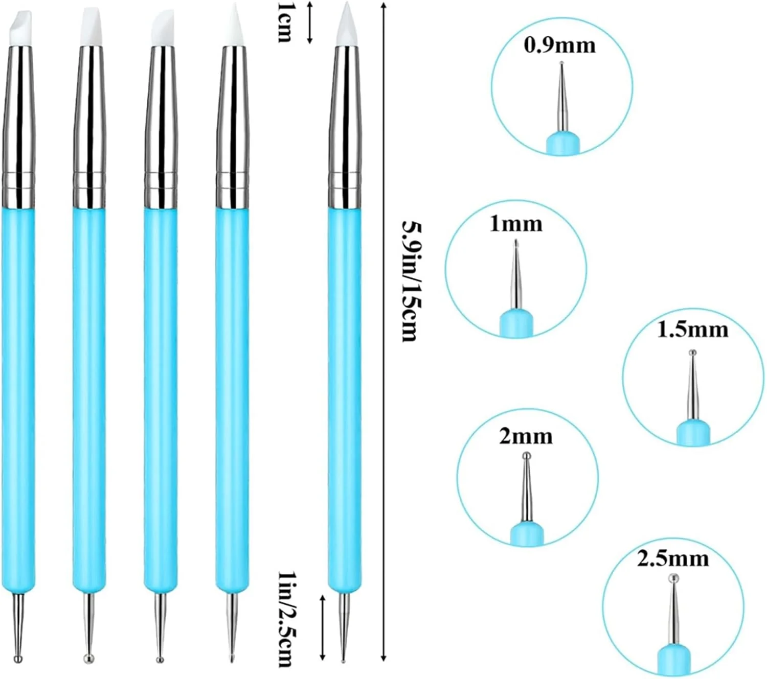 مجموعه 10 عددی ابزار مجسمه سازی خاک رس Wmzjnljy، قلم ابزار مجسمه سازی خاک رس پلیمری سیلیکونی برای صنایع دستی سفالگری، سنگ، ناخن، ترکیب، طراحی صنایع دستی DIY، سفالگری مجسمه سازی 9Z107-1)
