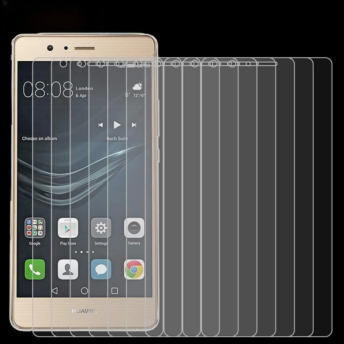 محافظ صفحه نمایش 50 عددی 0.26 میلی متری 9H 2.5D شیشه ای حرارت دیده برای گوشی هوآوی P9 لایت، بدون بسته بندی خرده فروشی لوازم جانبی تلفن همراه