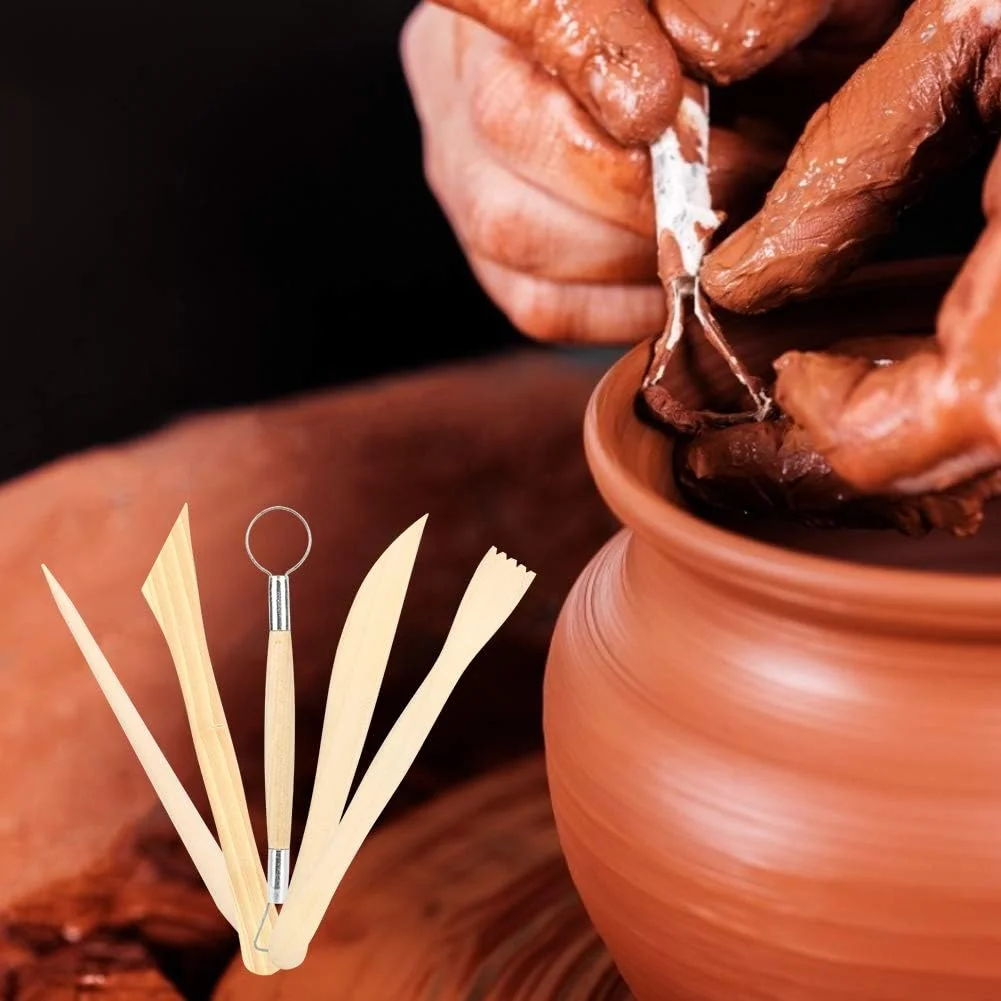 مجموعه ابزار مجسمه سازی چوب - لوازم مدل سازی سفال و سرامیک - 2 مجموعه ابزار دستی برای خراشیدن، شکل دادن و حکاکی مجسمه های رسی