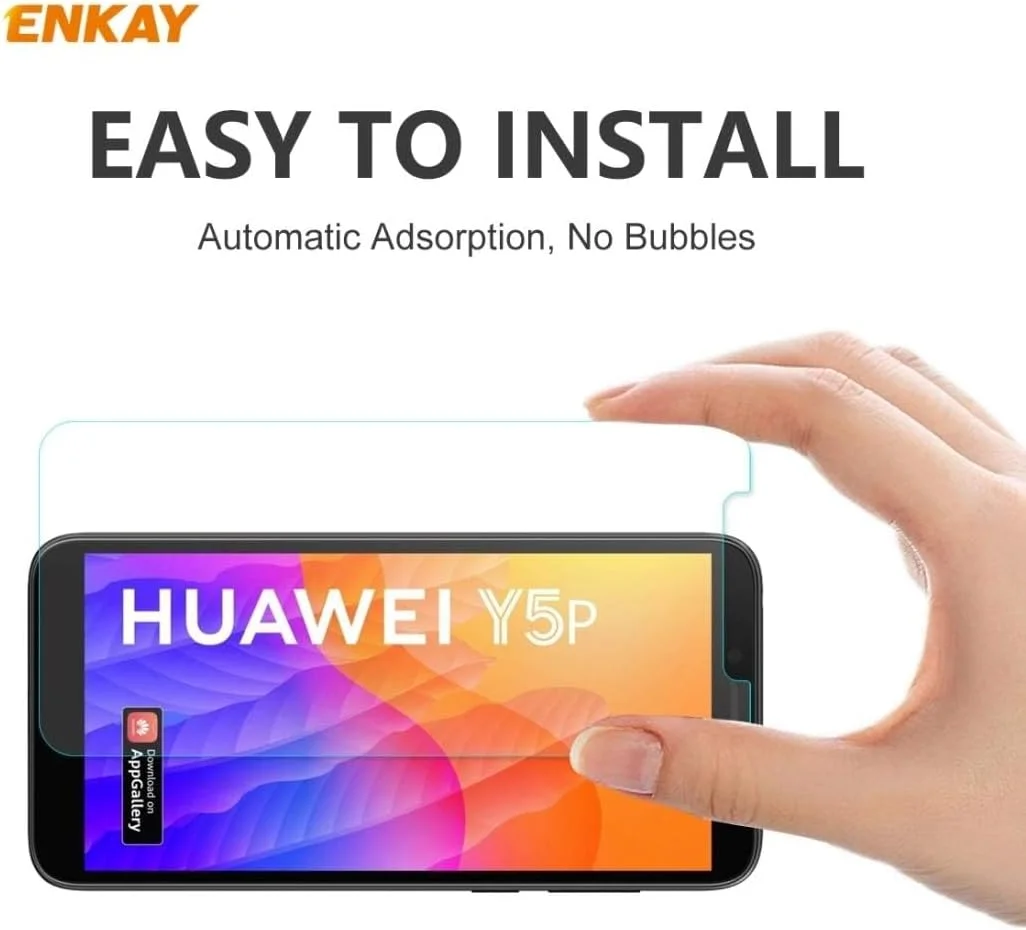 محافظ صفحه نمایش LCD برای هوآوی Y5p، 5 عددی، Hat-Prince، شیشه حرارت دیده 0.26 میلی‌متری، 9H، لبه منحنی 2.5D، فیلم شیشه ای تقویت شده