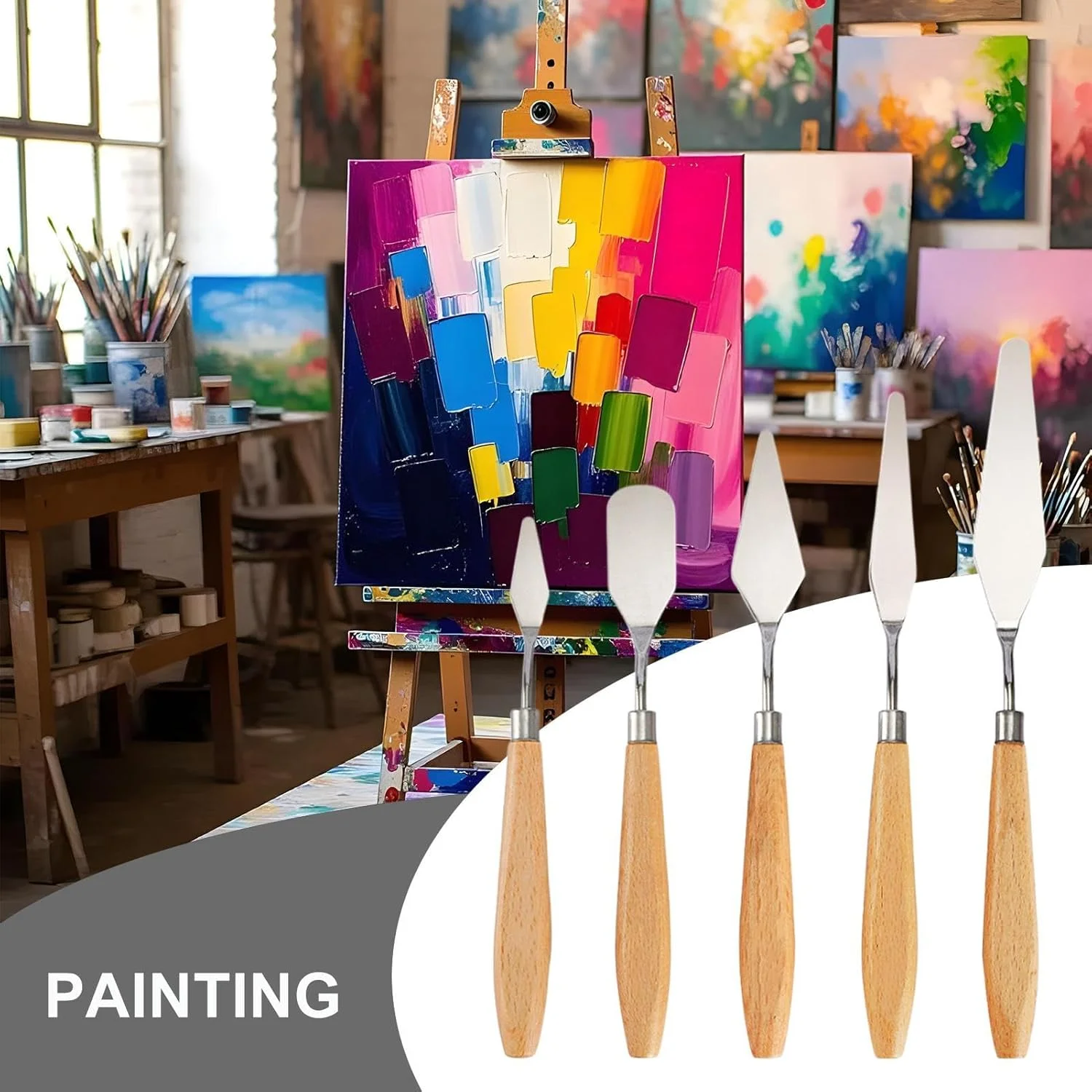 کاردک مخلوط رنگ | ابزار کاردک رنگ استیل ضد زنگ | ابزار طراحی، لوازم بافت رنگ برای ساخت، مجسمه سازی، سفالگری، گواش، آبرنگ