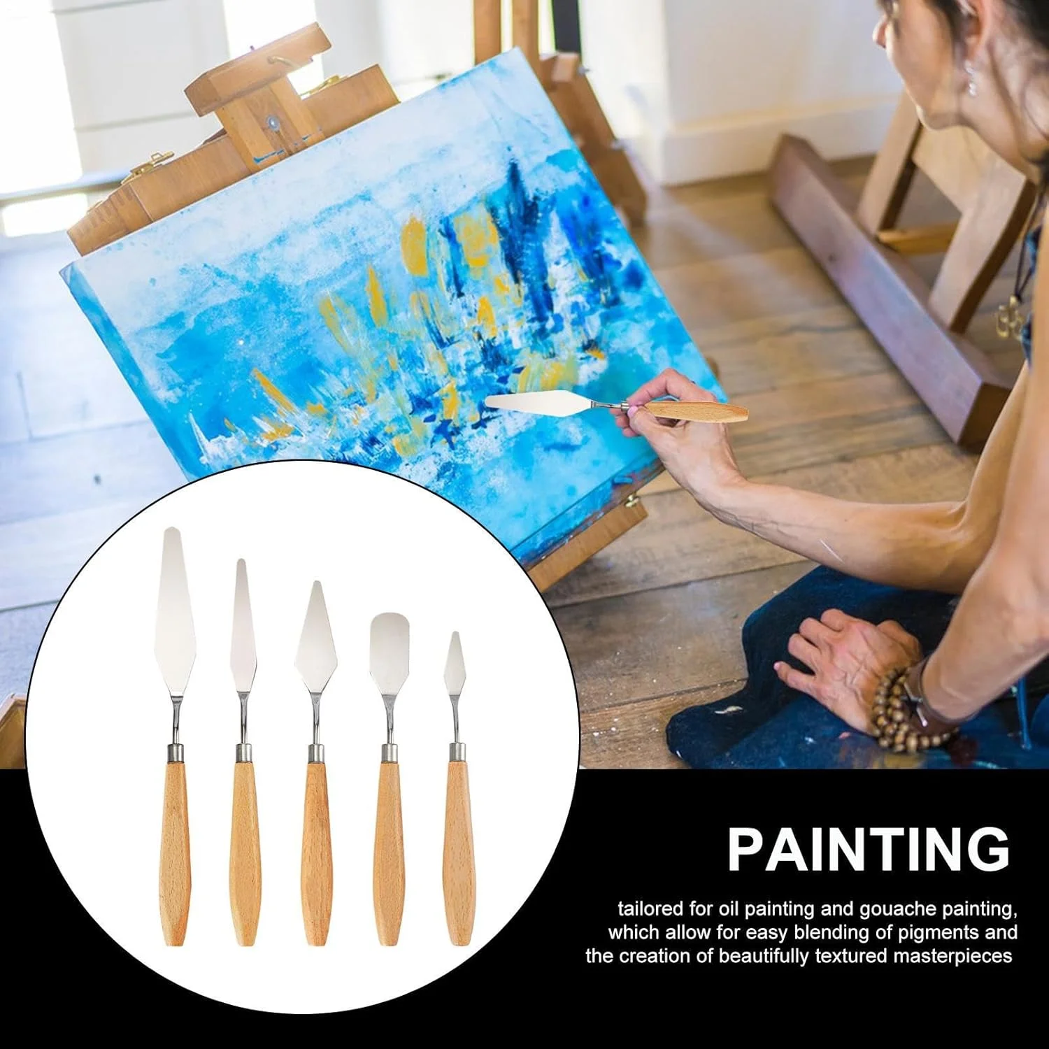 کاردک مخلوط رنگ | ابزار کاردک رنگ استیل ضد زنگ | ابزار طراحی، لوازم بافت رنگ برای ساخت، مجسمه سازی، سفالگری، گواش، آبرنگ