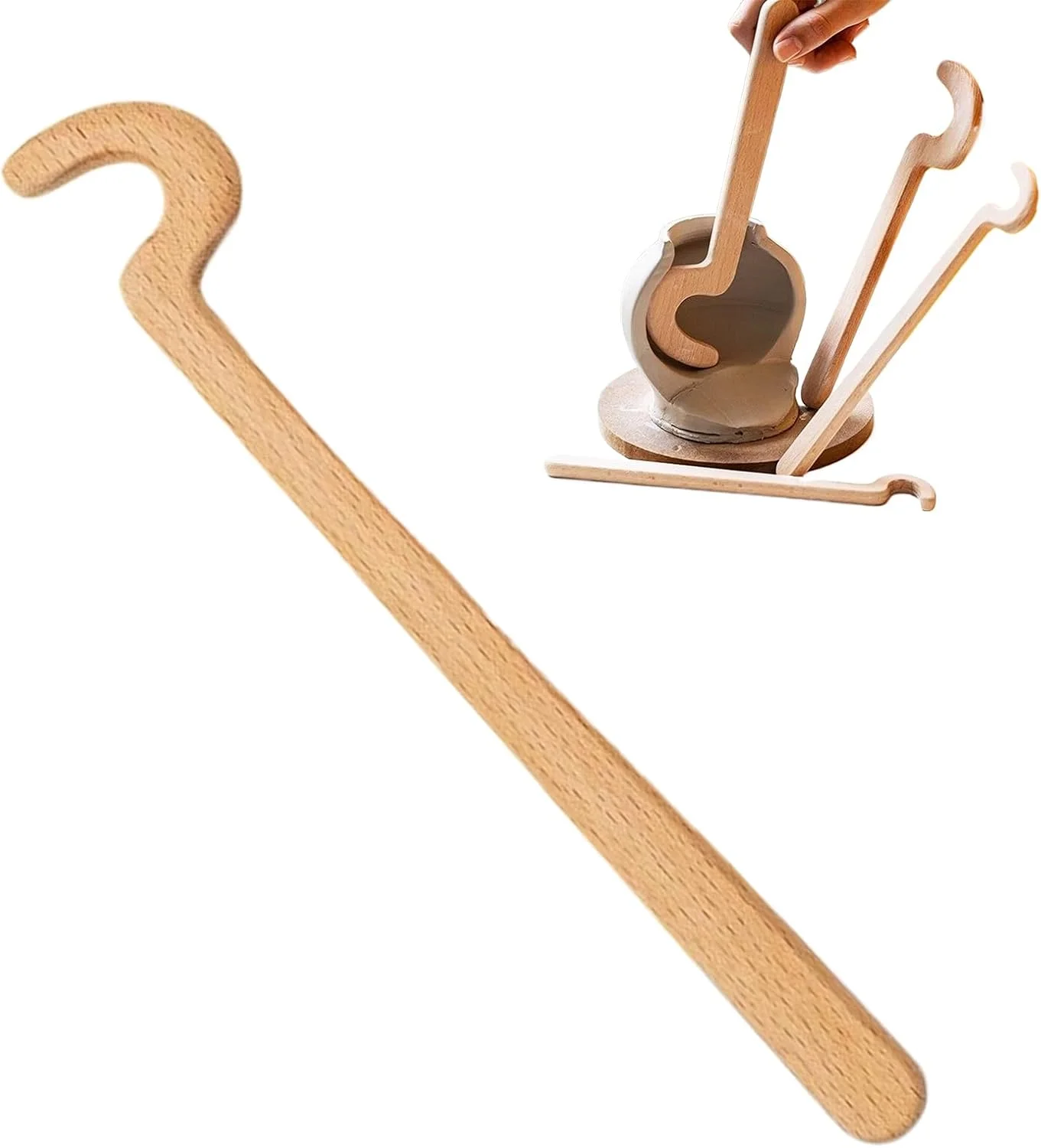 ابزار پرداخت سفالگری، چوب پرتاب سفالگری چوبی | میله مدلینگ با لبه صاف و دستگیره ارگونومیک برای کارگاه ساخت اسلب و پرداخت ظروف سرامیکی ابزار پرداخت سفالگری، چوب پرتاب سفالگری چوبی | میله مدلینگ با لبه صاف و دستگیره ارگونومیک برای کارگاه ساخت اسلب و پرداخت ظروف سرامیکی