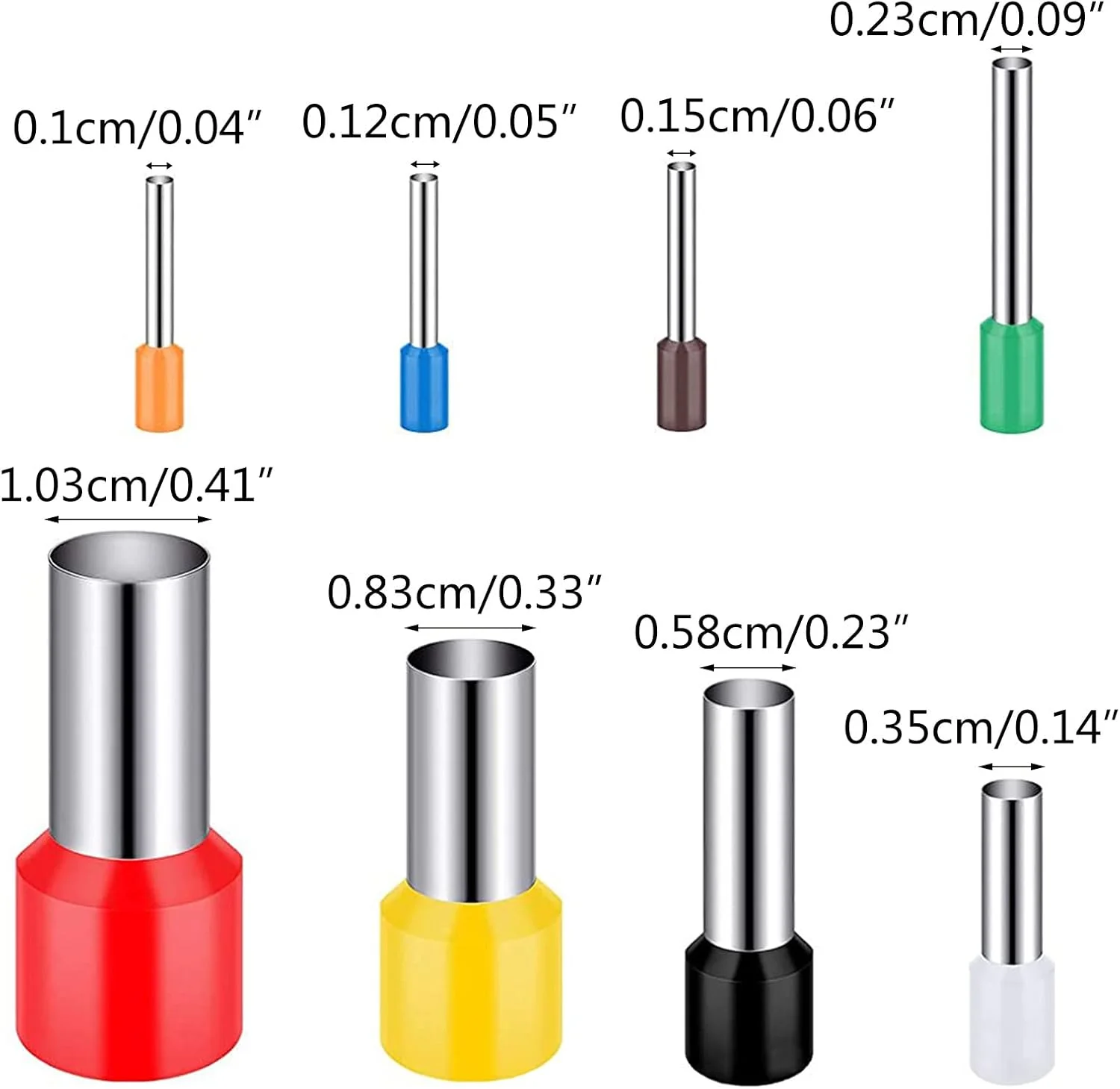 مجموعه 8 عددی ابزار سفالگری خاکی Haiki برای سرامیک با شیار گرد، سایزهای 1/1.2/1.5/2.3/3.5/5.8/8.3/10.3 میلی متر