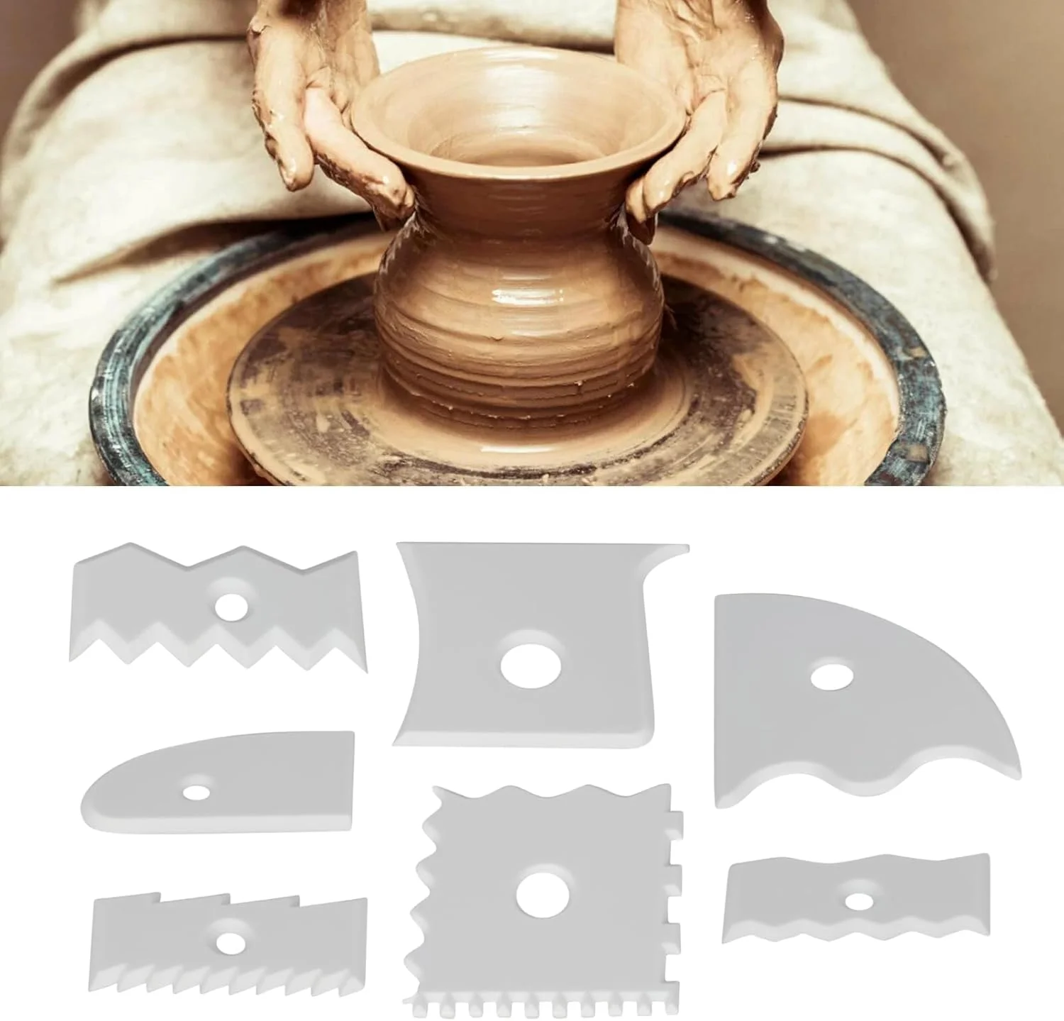 ابزار پرداخت سفال | مجموعه 7 عددی ابزار پرداخت سرامیک برای سفالگری - لوازم صنایع دستی خراشنده حکاکی دقیق برای کلاس درس هنر، بزرگسالان، مبتدیان، علاقه مندان، پروژه های هنری مدل سازی