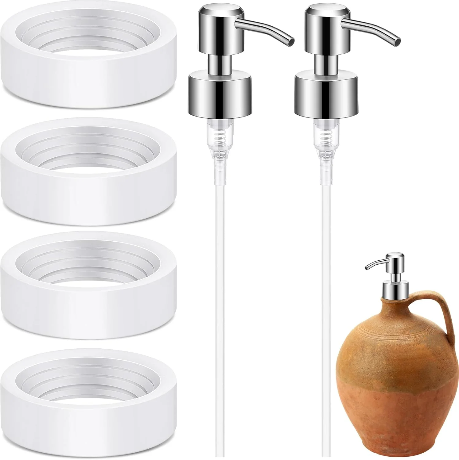 مجموعه ابزار نخ زنی 4 عددی LemonRoad و ست پخش کننده، برش نخ برای سفالگری با ابزار نخ زنی رسی سفالگری برای نخ های یکنواخت سرامیکی پخش کننده صابون (سفید)