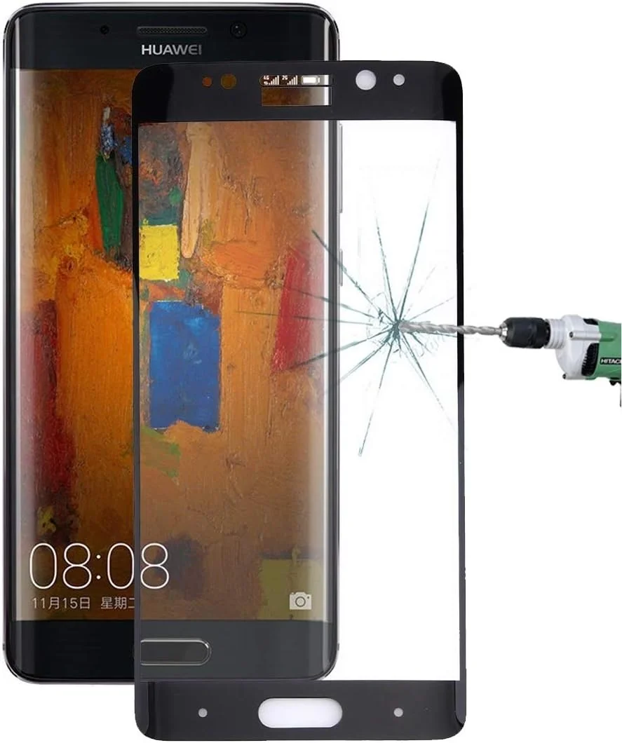 محافظ صفحه نمایش شیشه ای حرارت دیده مقاوم برای گوشی هوآوی میت 9 پرو، ضخامت 0.26 میلی متر، سختی سطح 9H، ضد انفجار، با پوشش ابریشمی (مشکی) (رنگ: طلایی)